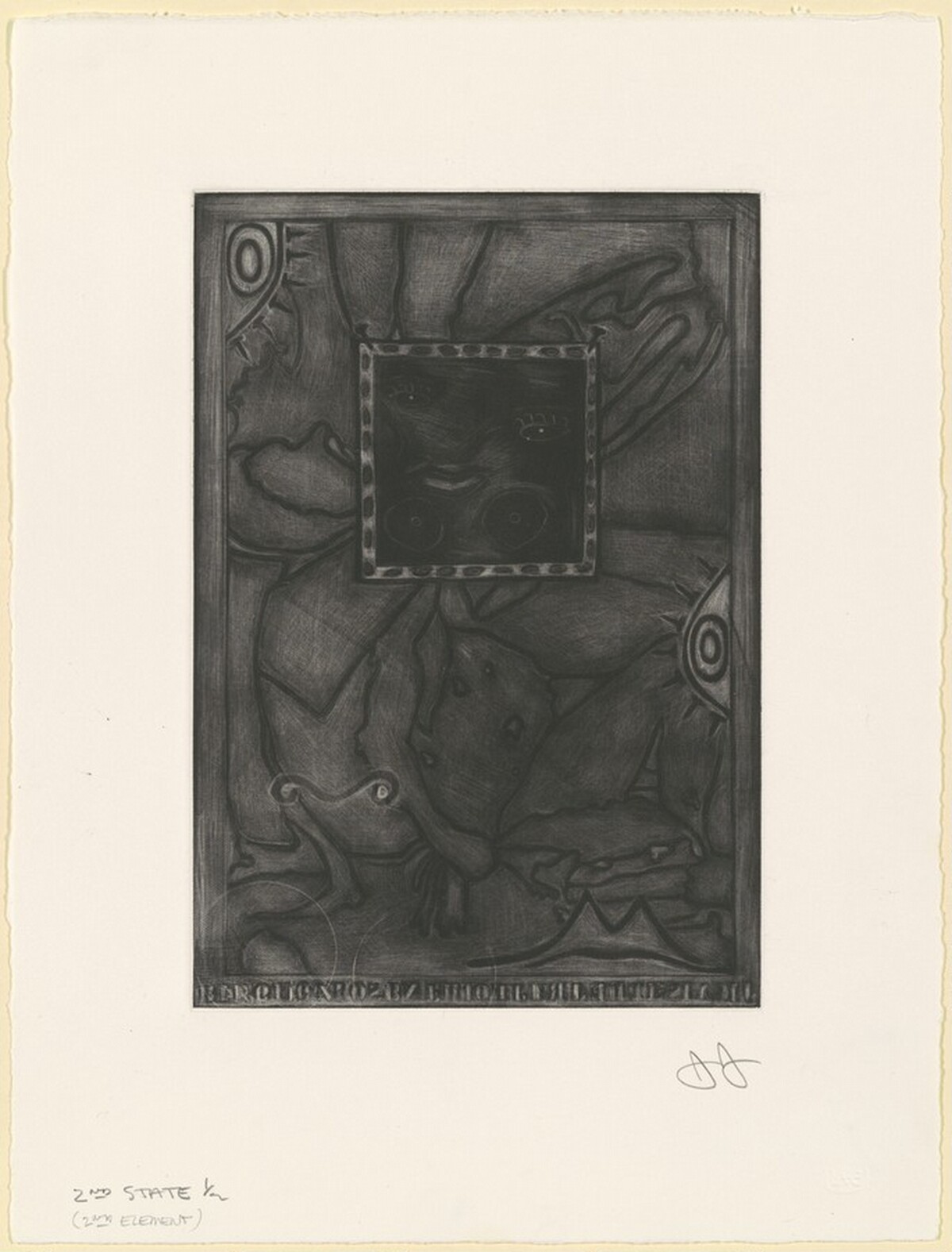 Untitled (Purple Mezzotint) [state proof of 2nd state] by Jasper Johns