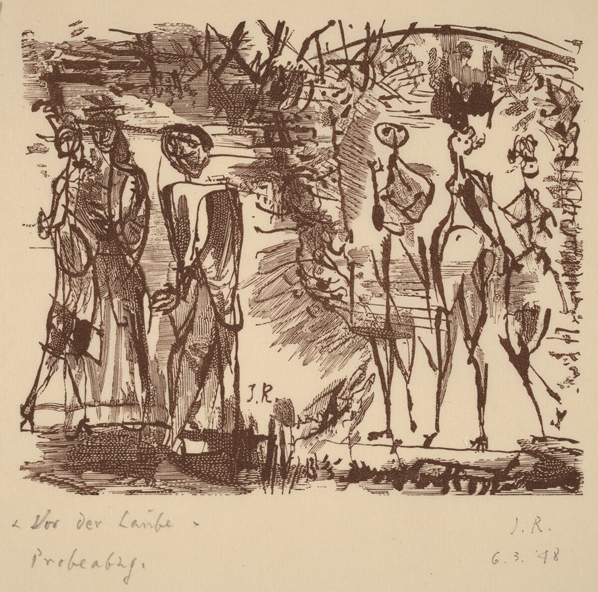 Vor der Laube (?) by Imre Reiner