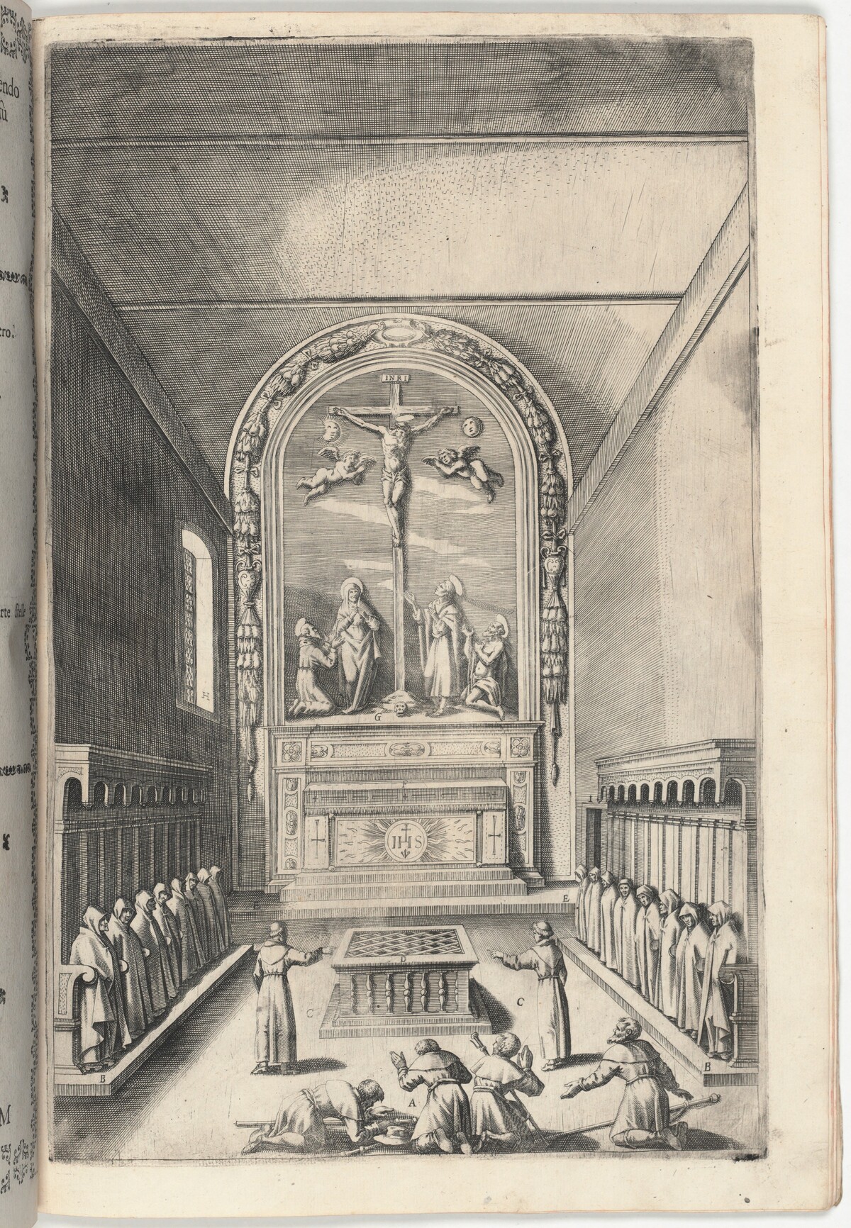 Church of the Stigmata (Chiesa delle Stimmate) [plate M] by Jacopo Ligozzi (artist), Anonymous engraver possibly Domenico Falcini, Lino Moroni (author)