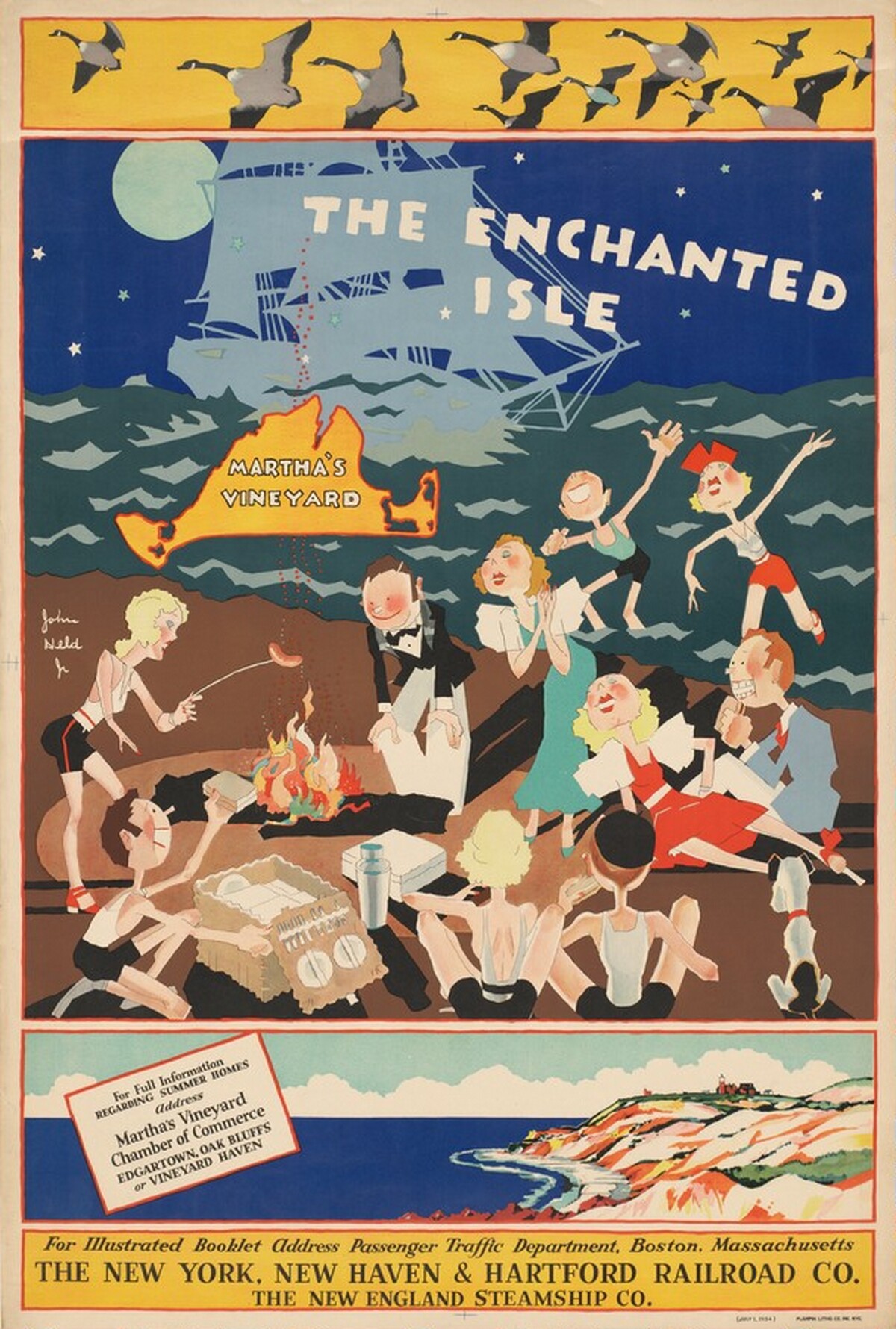 The Enchanted Isle, Martha's Vineyard (poster) by John Held Jr.