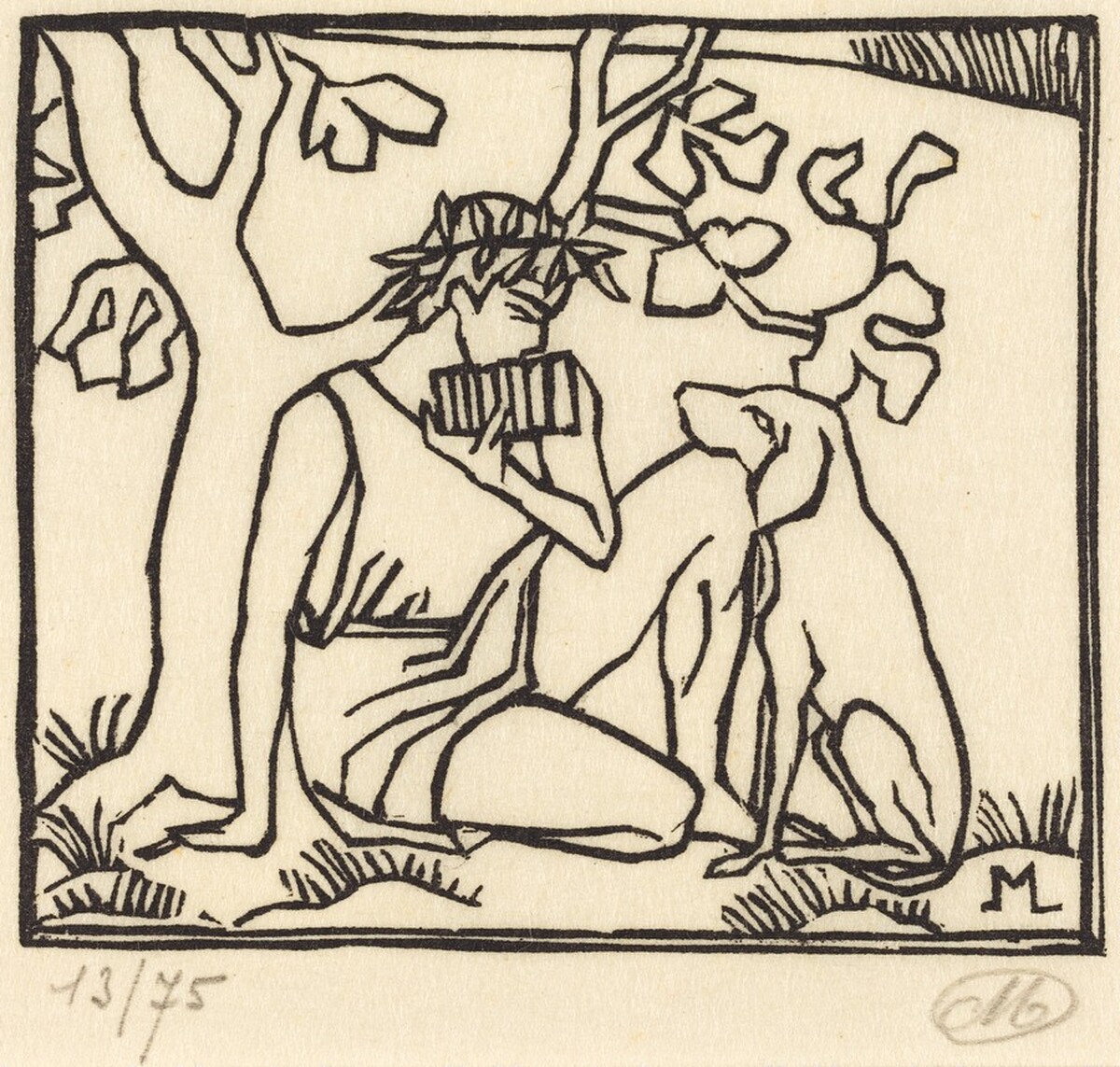 Pastoral: Shepherd Playing a Harmonica (Pastorale: Berger jouant de l'harmonica) by Aristide Maillol