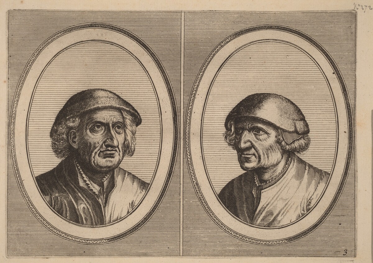 "Hans Onvertsaeght" and "Koen Slock-speck" by Johannes and Lucas van Doetechum after Pieter Bruegel the Elder