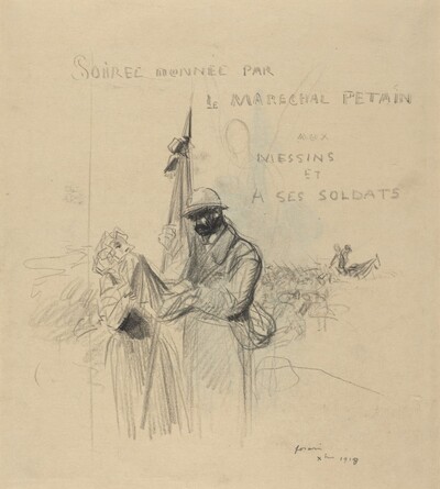a) Le baiser du drapeau (recto); b) Study of Le baiser du drapeau (verso)