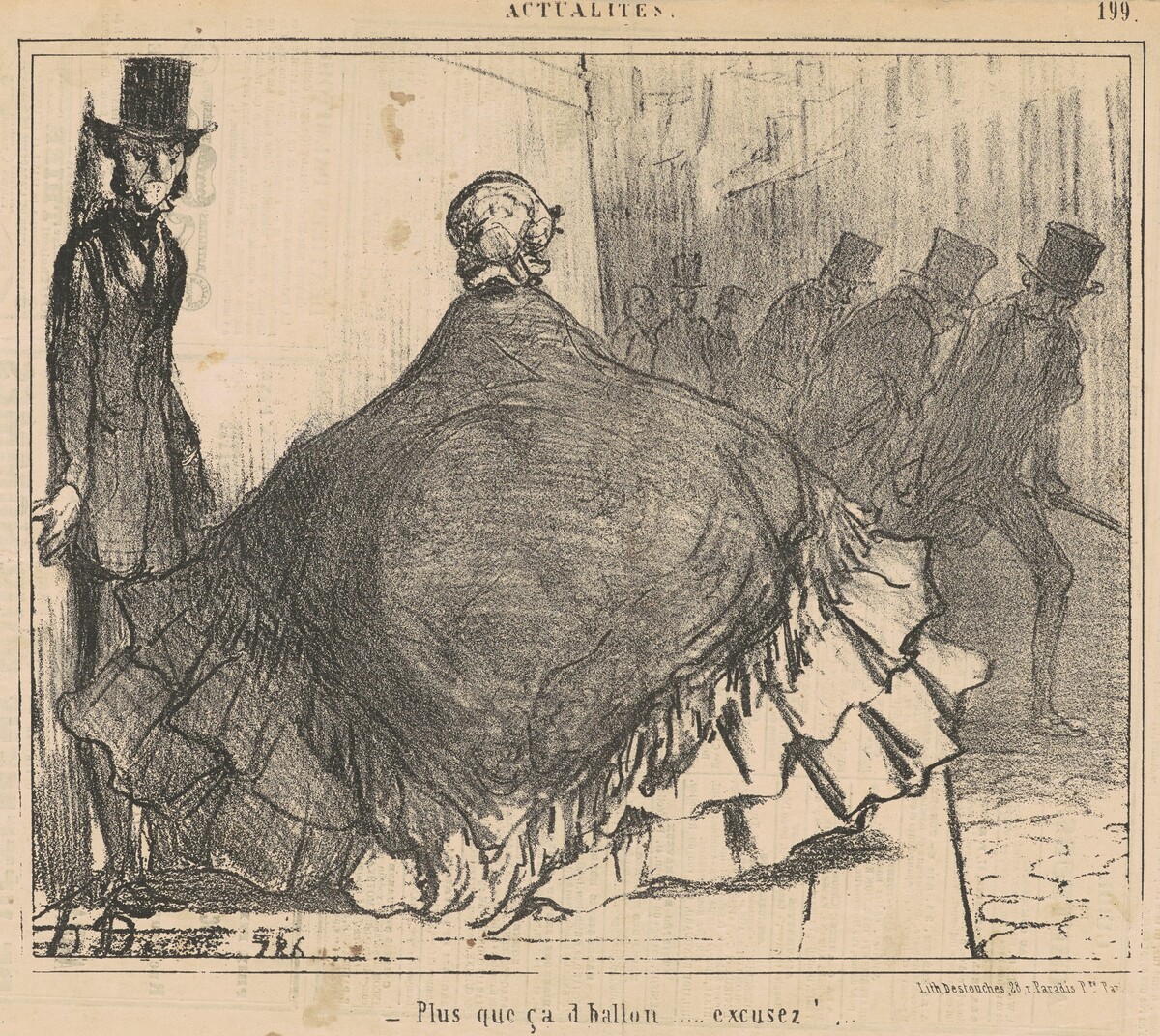 Plus que ca d'ballon ... Excusez! ... by Honoré Daumier
