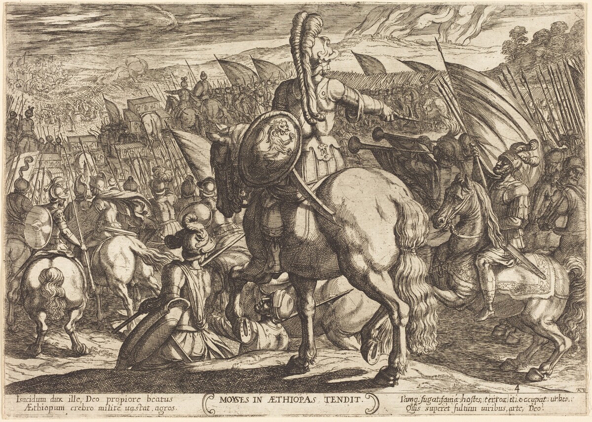 Moses makes the Hebrew army march against the Ethiopians by Antonio Tempesta