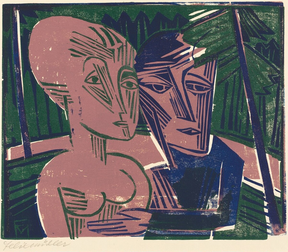 Couple in the Woods (Menschen Im Wald) by Conrad Felixmüller