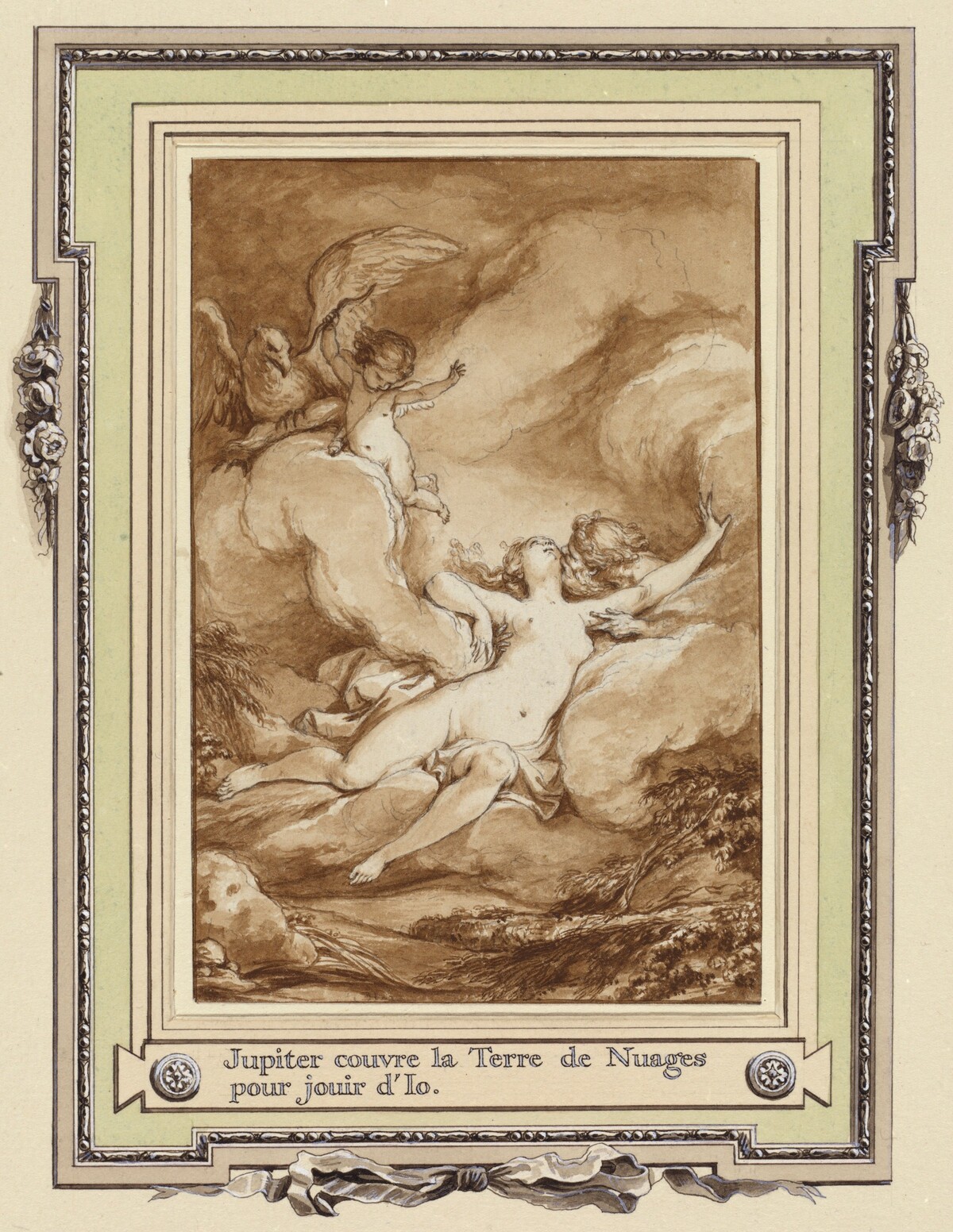Jupiter couvre la Terre de Nuages pour jouir d'Io by Charles Monnet
