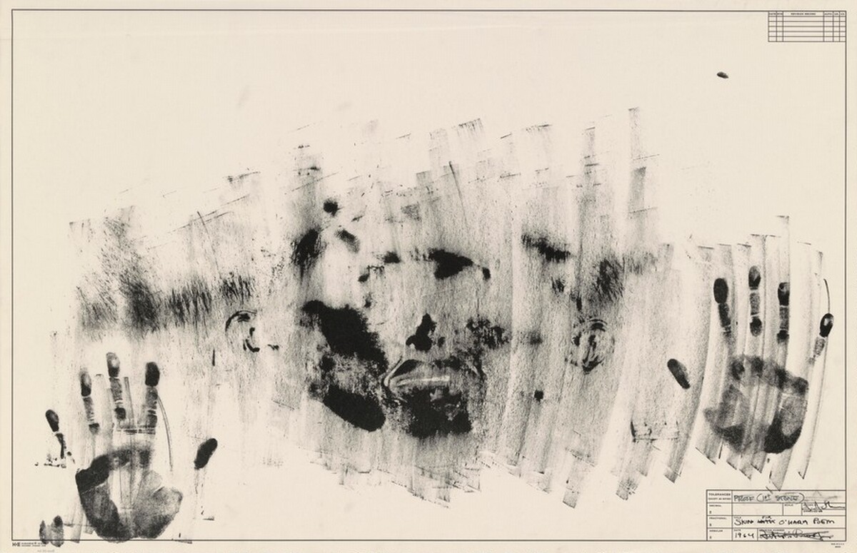 Skin with O'Hara Poem [misc. proof] by Jasper Johns