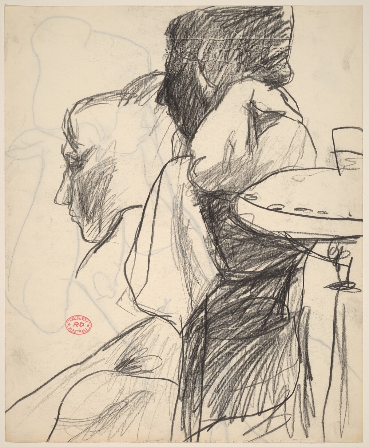 Untitled [two studies of a model] [recto] by Richard Diebenkorn