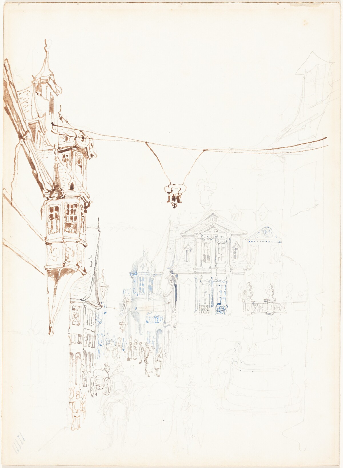 Continental Street Scene by John Skinner Prout