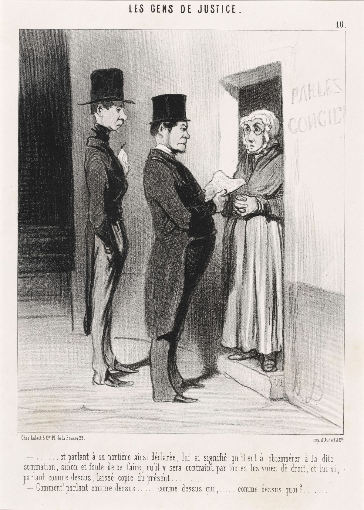 Et parlant a sa portière ainsi déclarée... by Honoré Daumier