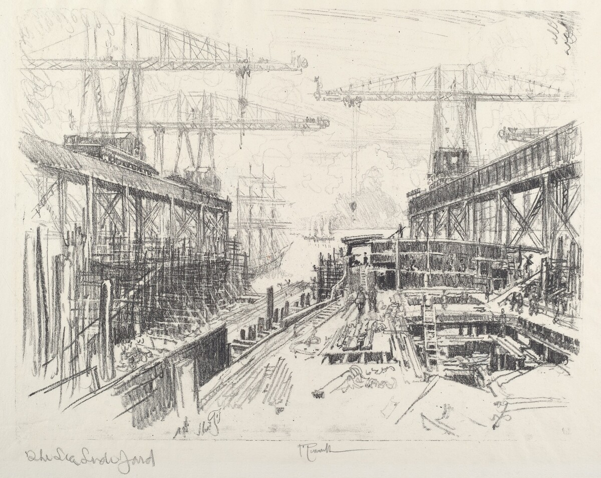 The Sea Lord's Yard / The Walls of Miraflores Lock by Joseph Pennell
