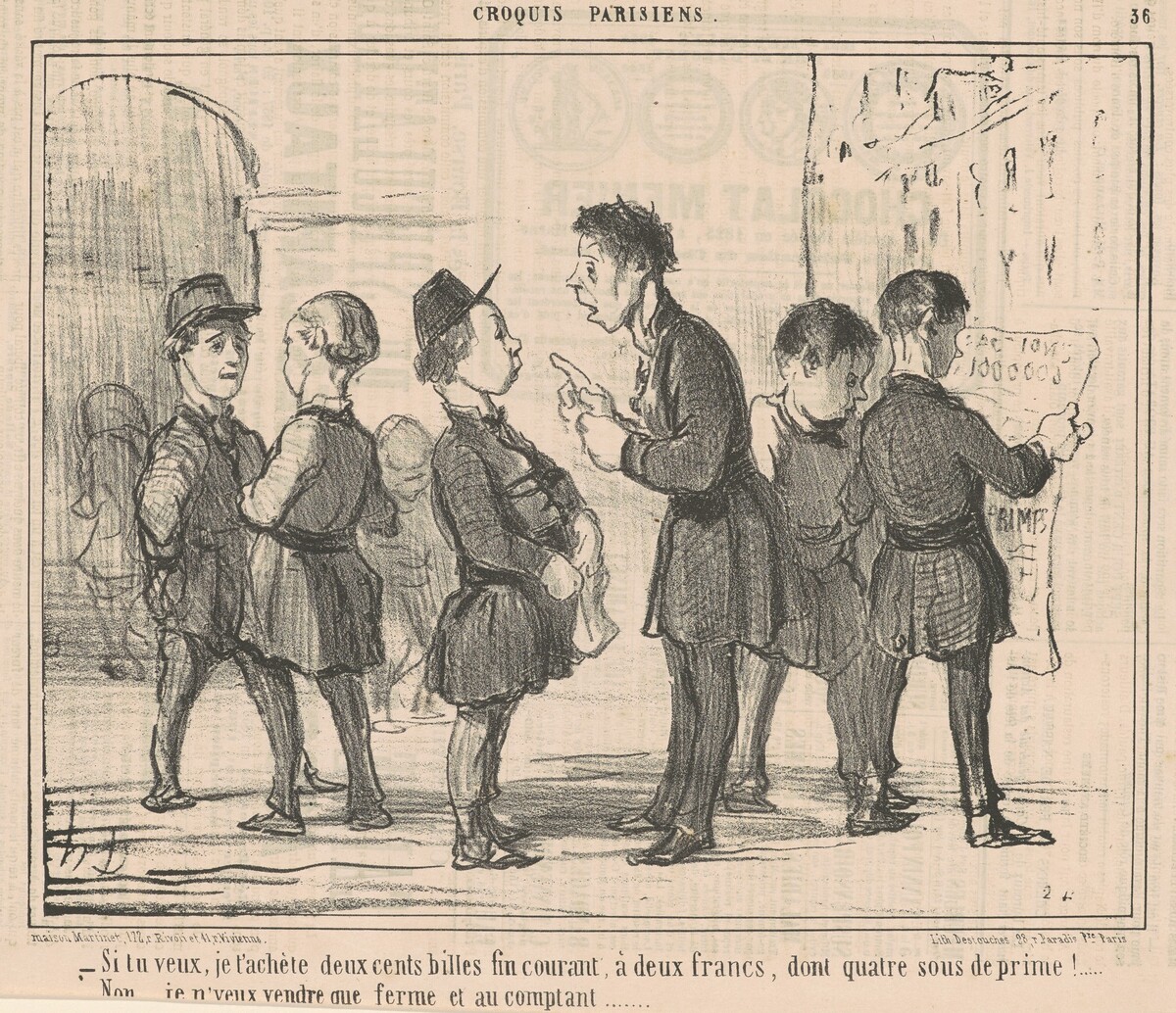 Si tu veux, je t'achète deux cents billes ... by Honoré Daumier