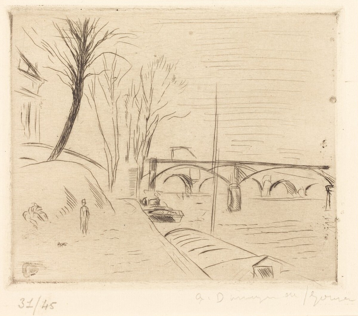 The Pont des Arts (Le Pont des Arts) by André Dunoyer de Segonzac