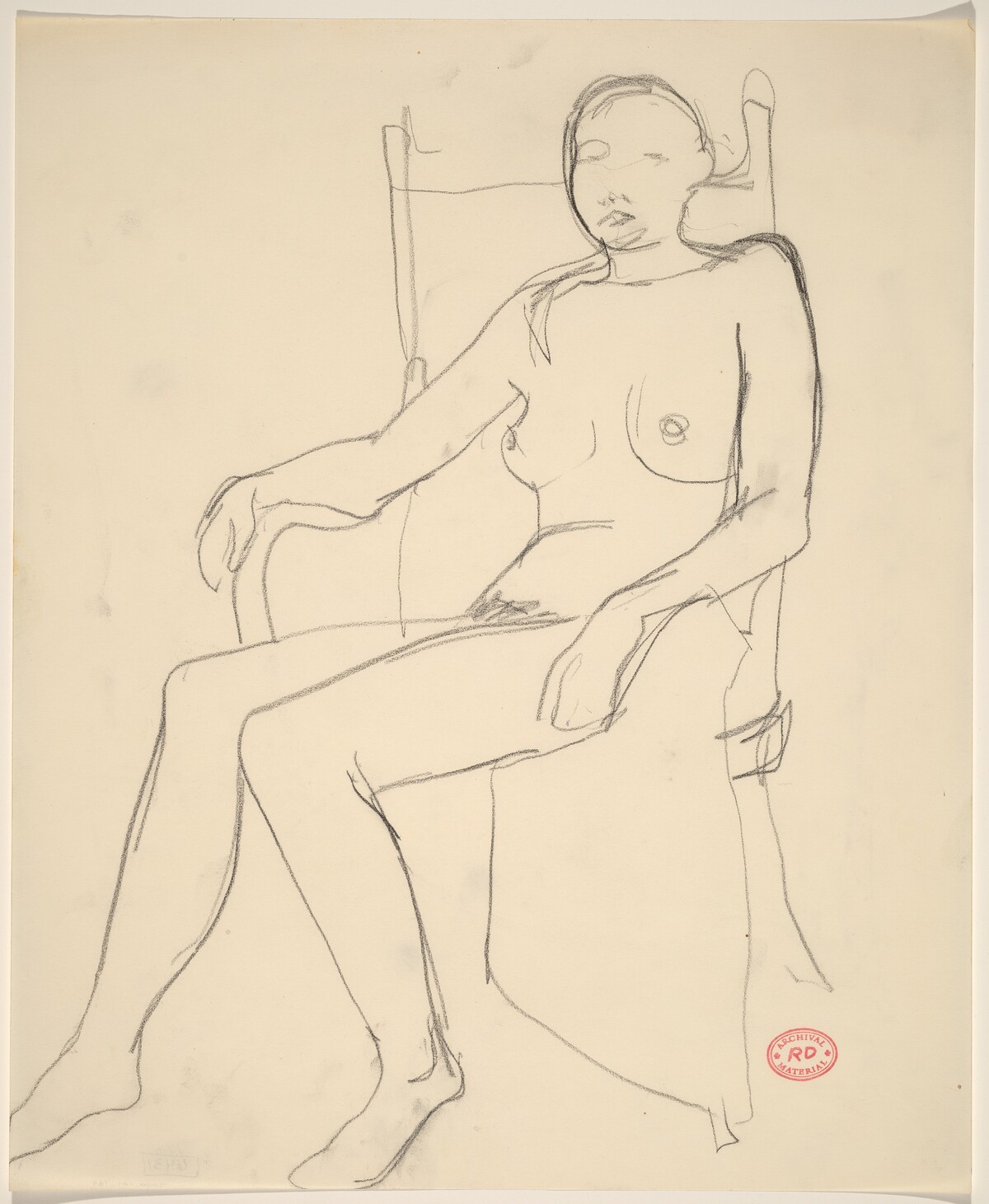 Untitled [nude turning to the left in her chair] by Richard Diebenkorn