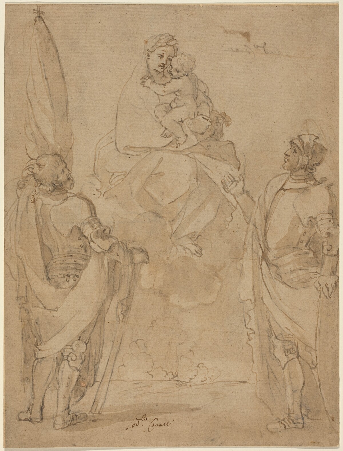The Virgin and Child Appearing to Saints George and William by Lodovico Carracci