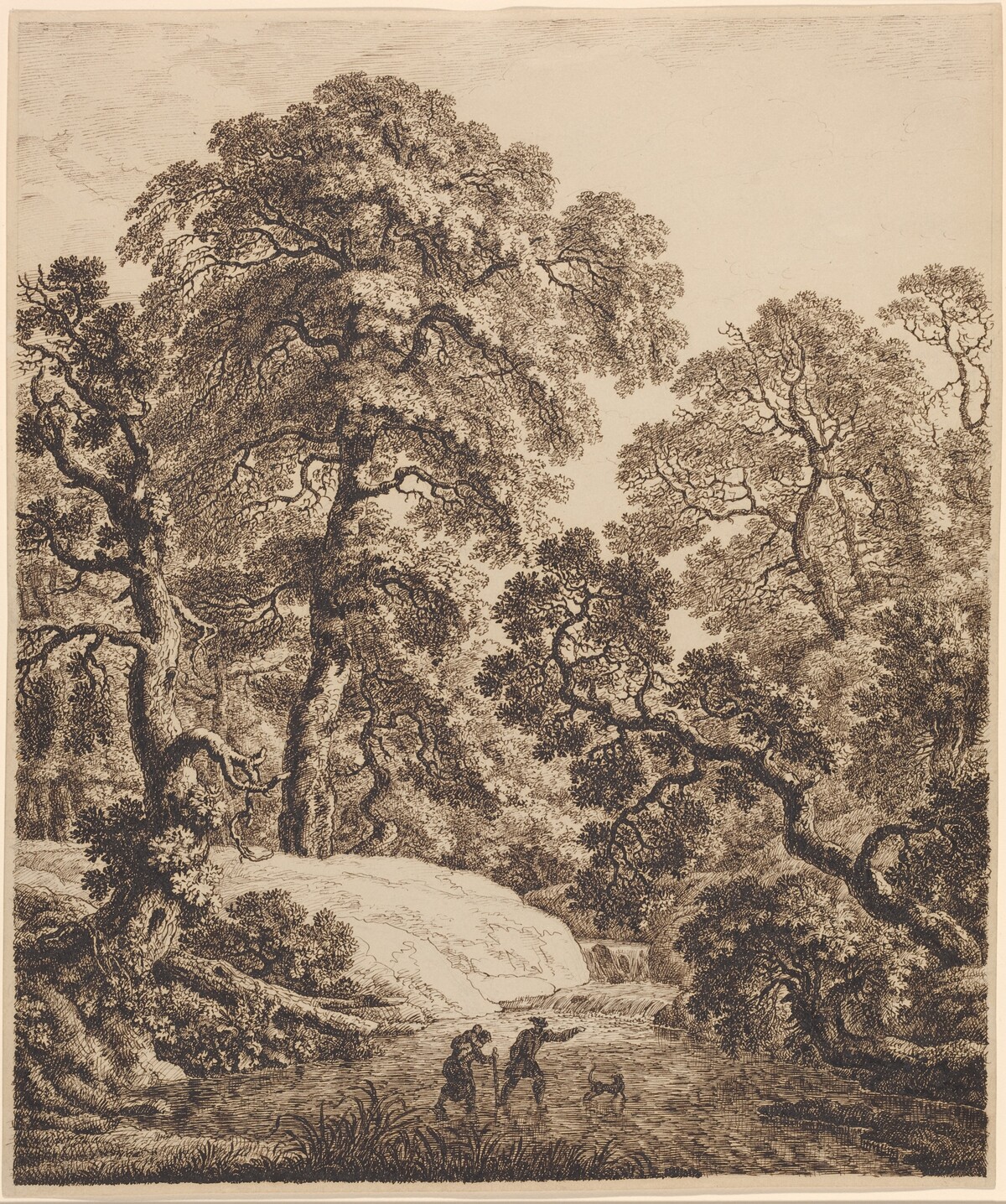 An Oak Forest with a Family of Travelers by Emanuel Steiner