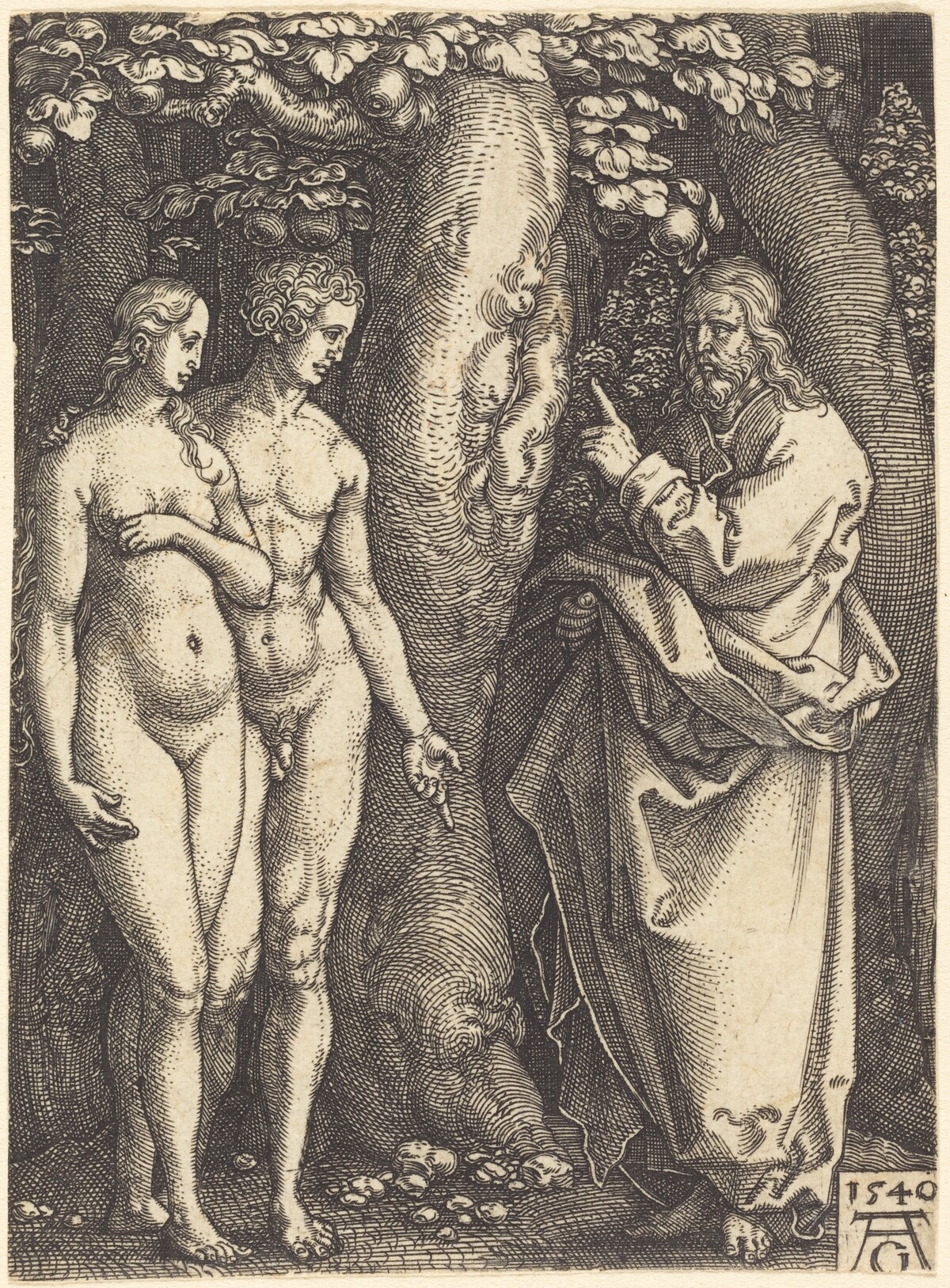 God Forbids to Eat from the Tree by Heinrich Aldegrever