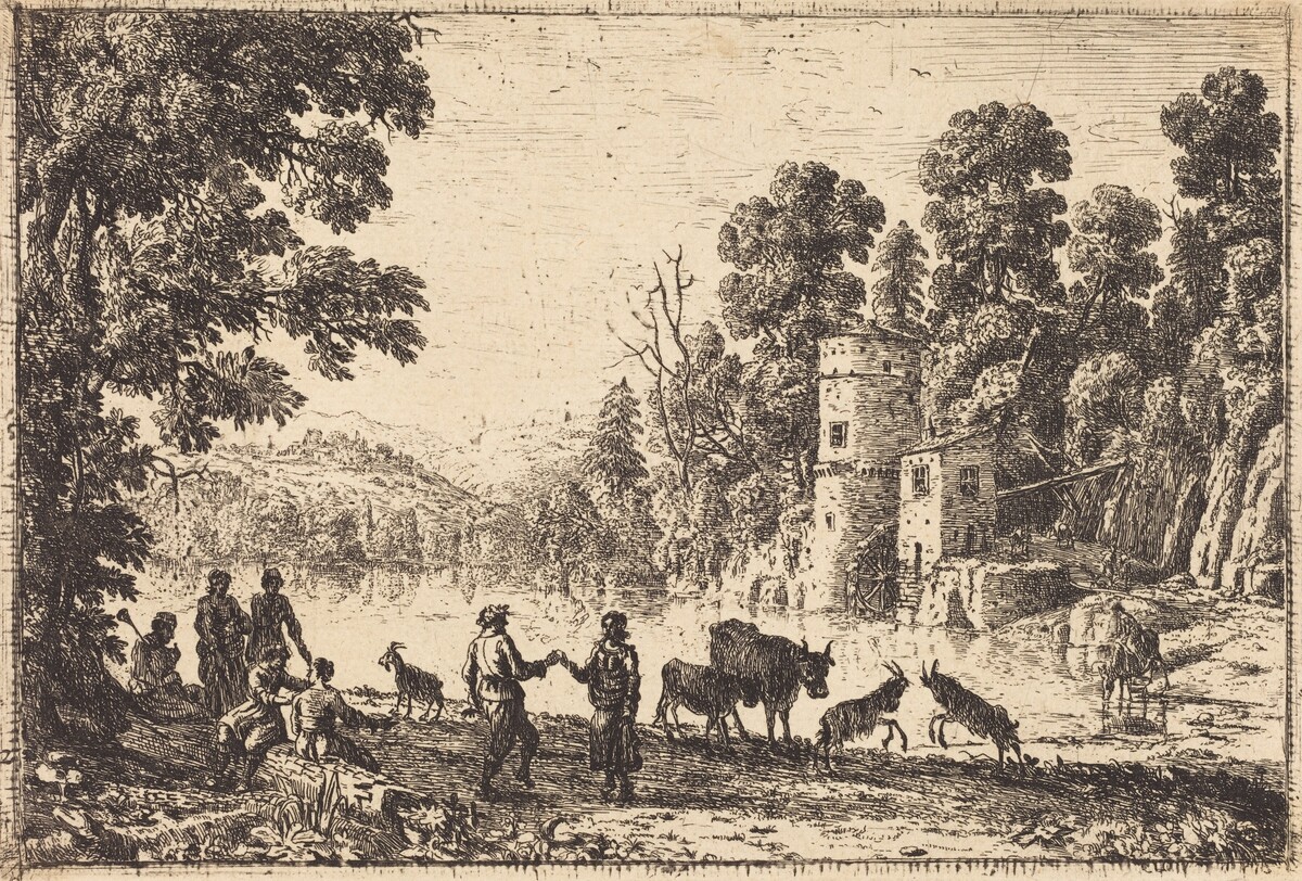 The Dance on the River Bank (La danse au bord de l'eau) by Claude Lorrain