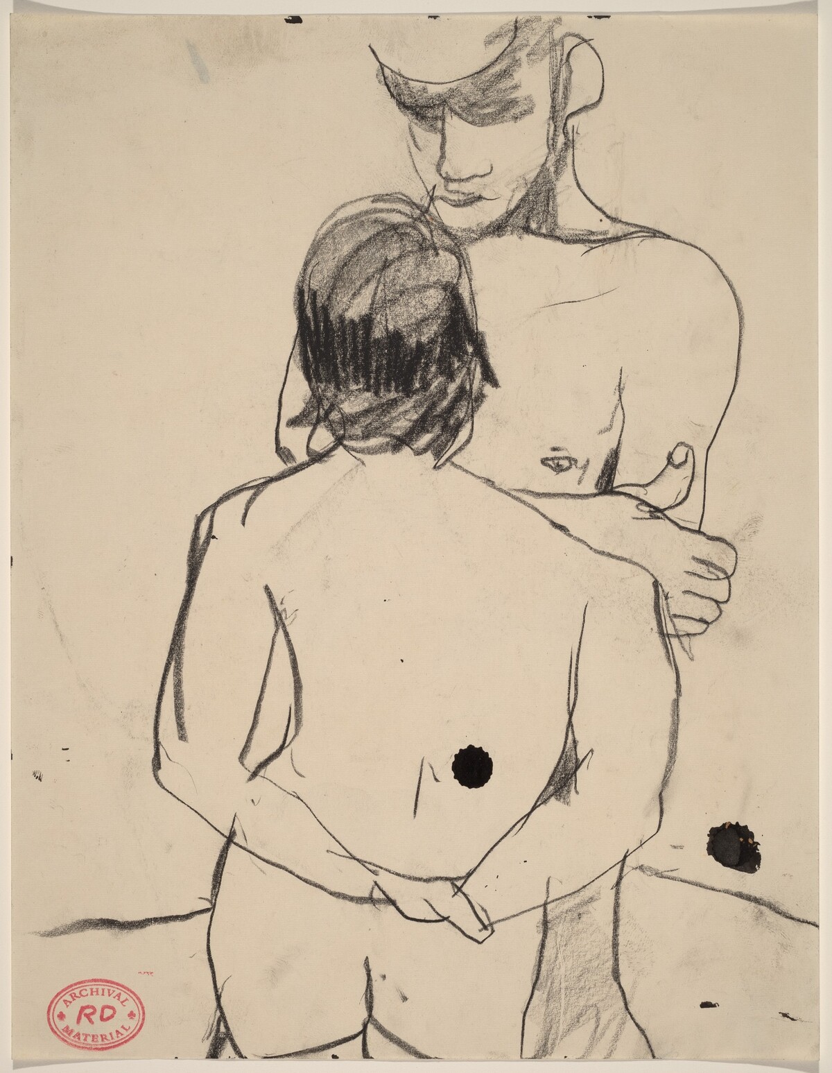 Untitled [standing male and female nude facing each other] by Richard Diebenkorn