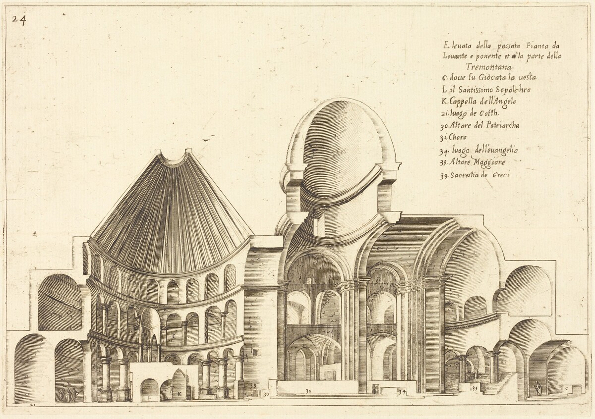 Cross-Section of the Church of the Holy Sepulchre by Jacques Callot