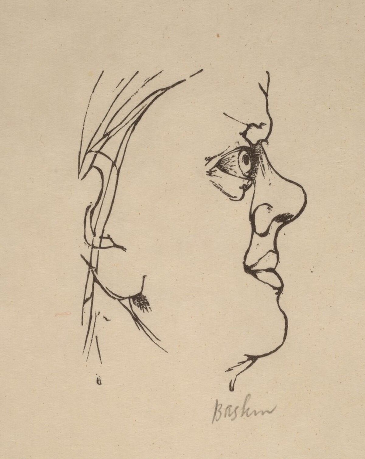 Blake, after His Visionary Self-Portrait by Leonard Baskin