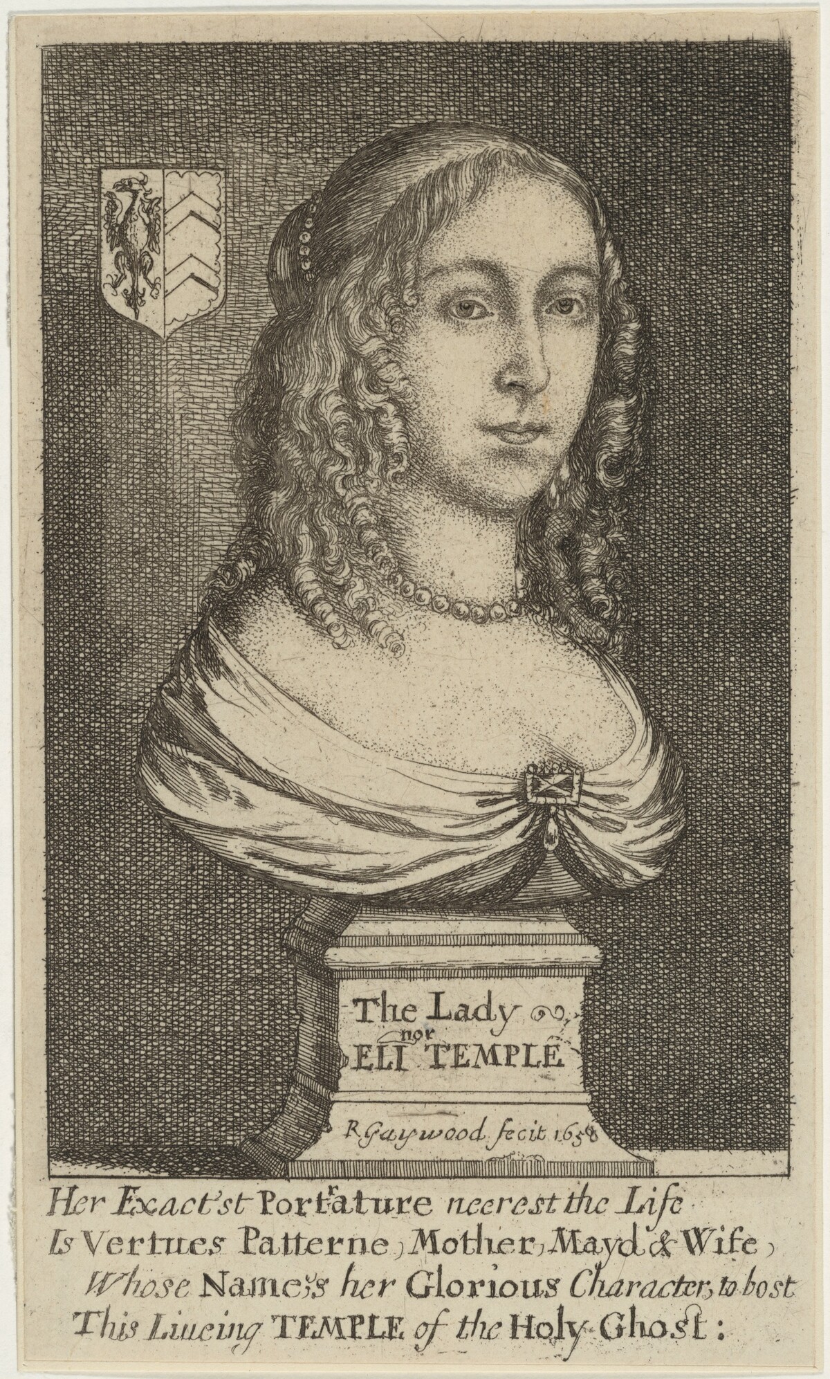 Lady Eleanor Temple, Wife of Sir Peter Templeof Stanton Bury by Robert Gaywood