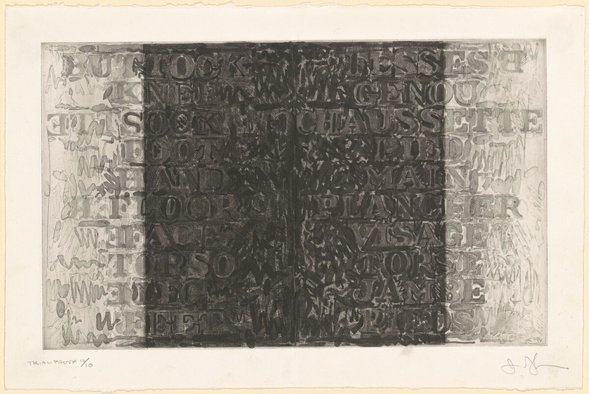 Words [trial proof 10] by Jasper Johns