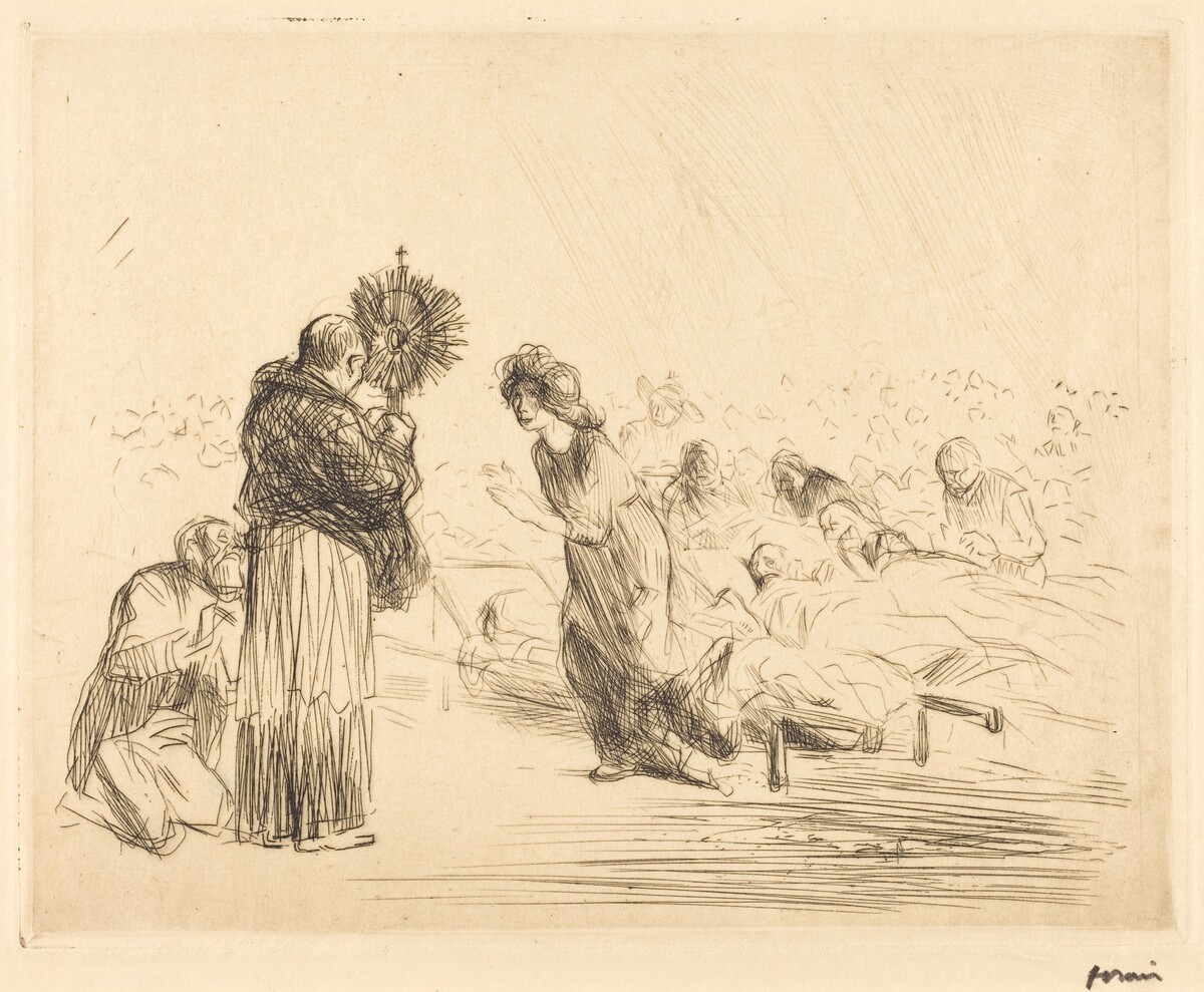 The Miracle before the Blessed Sacrament (fourth plate) by Jean-Louis Forain