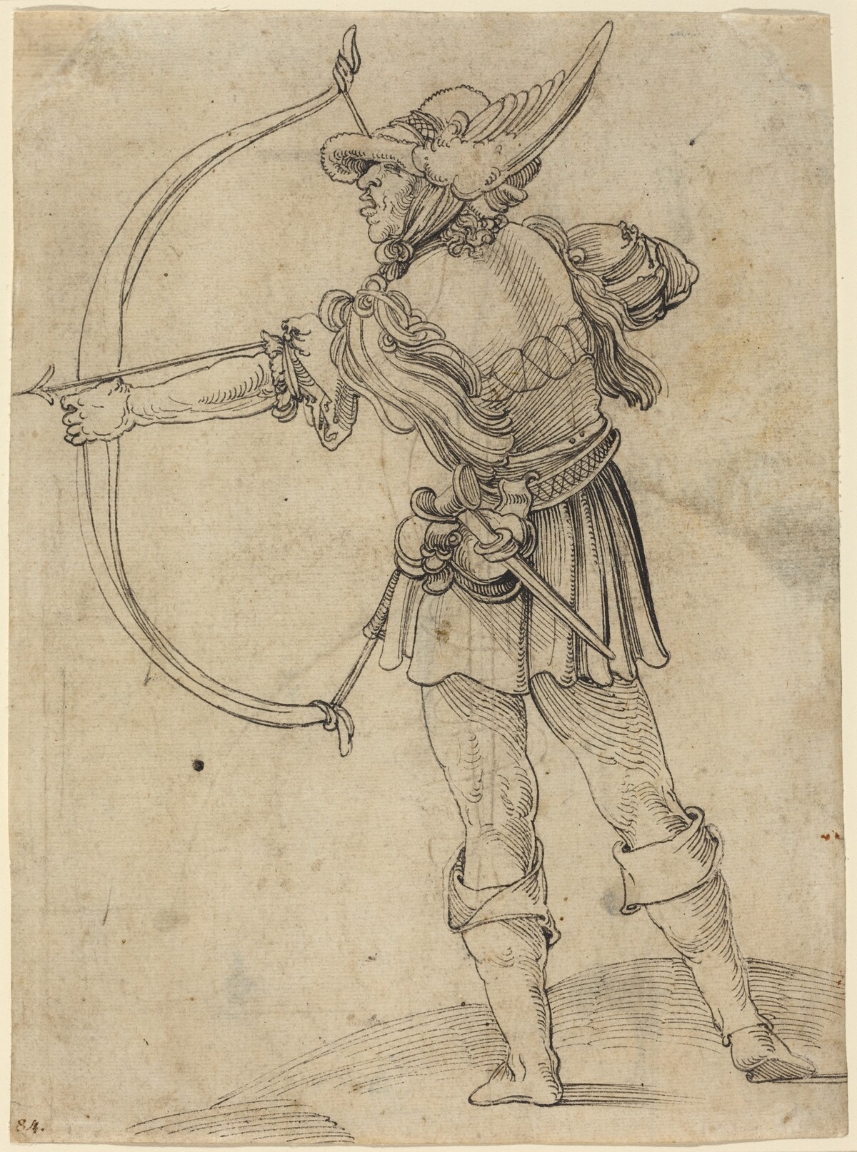 Archer Drawing His Bow by Hans Leonard Schäufelein