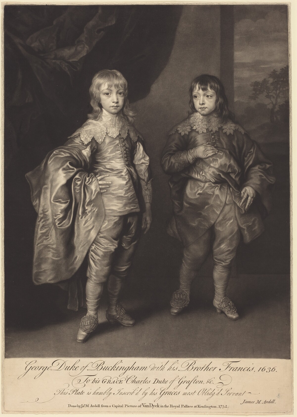 George Duke of Buckingham with his Brother Francis by James MacArdell after Sir Anthony van Dyck