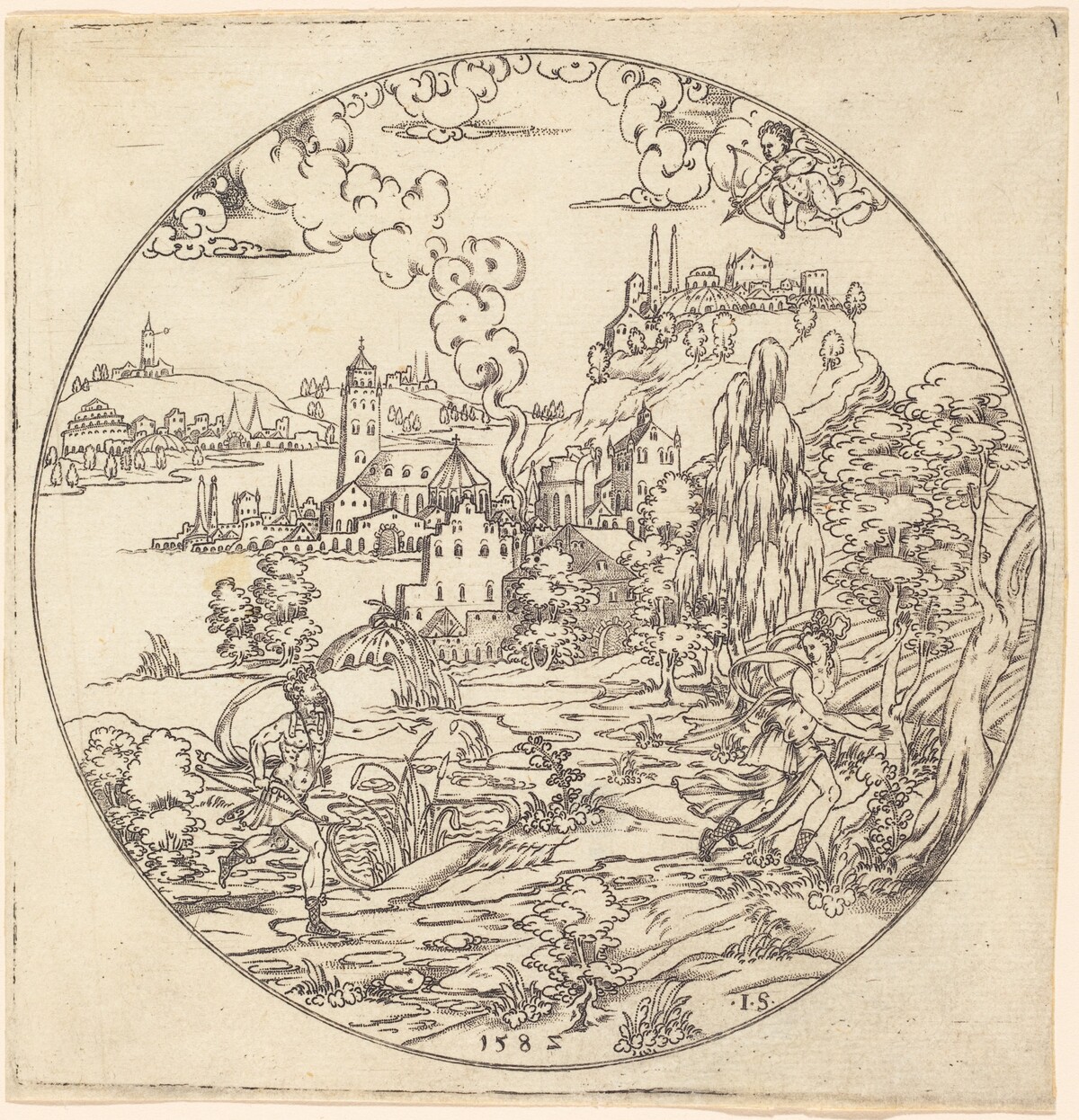 Apollo Pursuing Daphne by Jonas Silber (formerly by Master IS.)