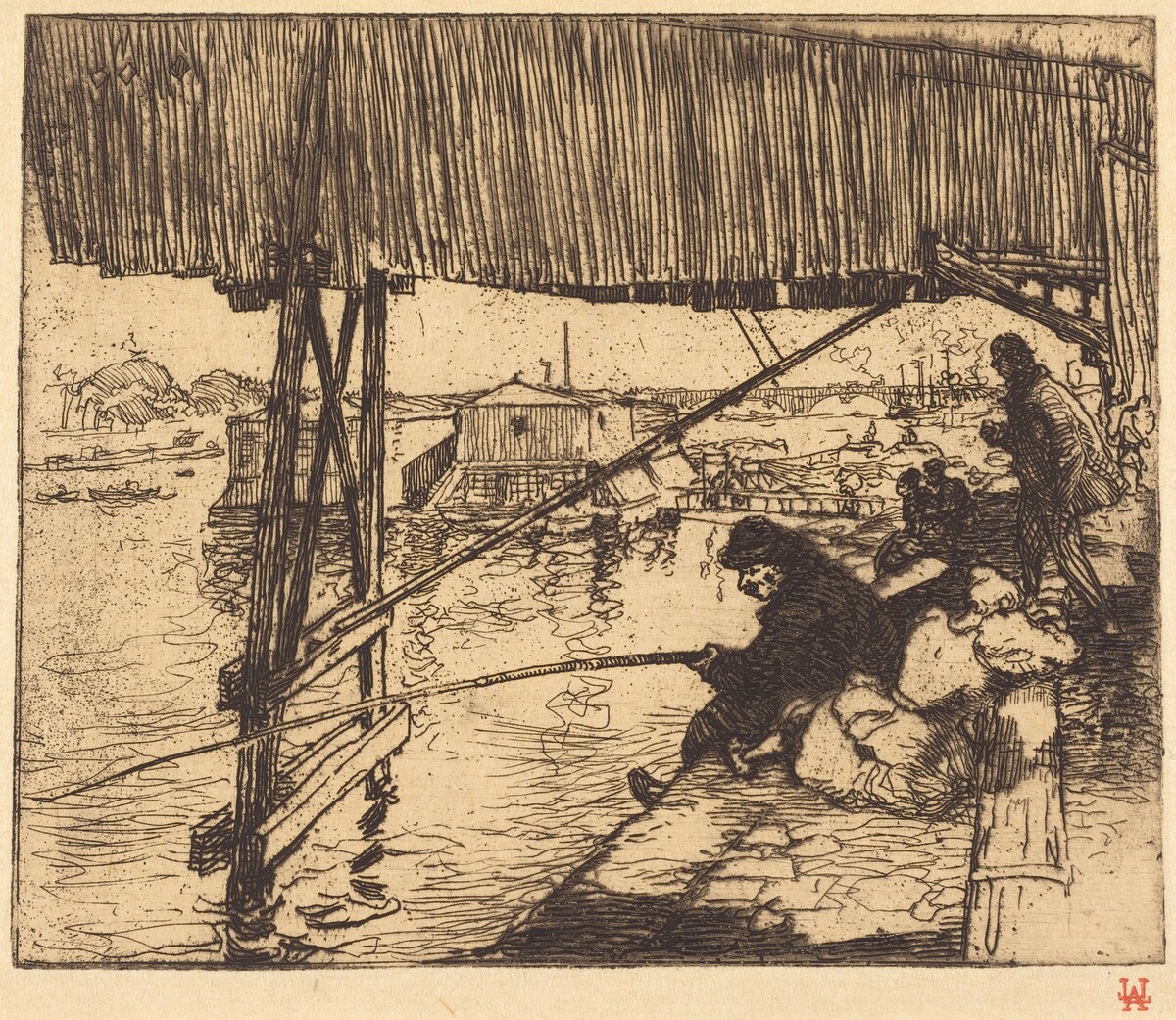 Under the Bridge of Bercy (Sous le pont de Bercy) by Auguste Lepère
