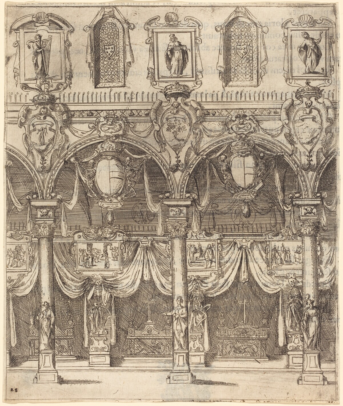 Side Aisle of San Lorenzo, Florence by Jacques Callot
