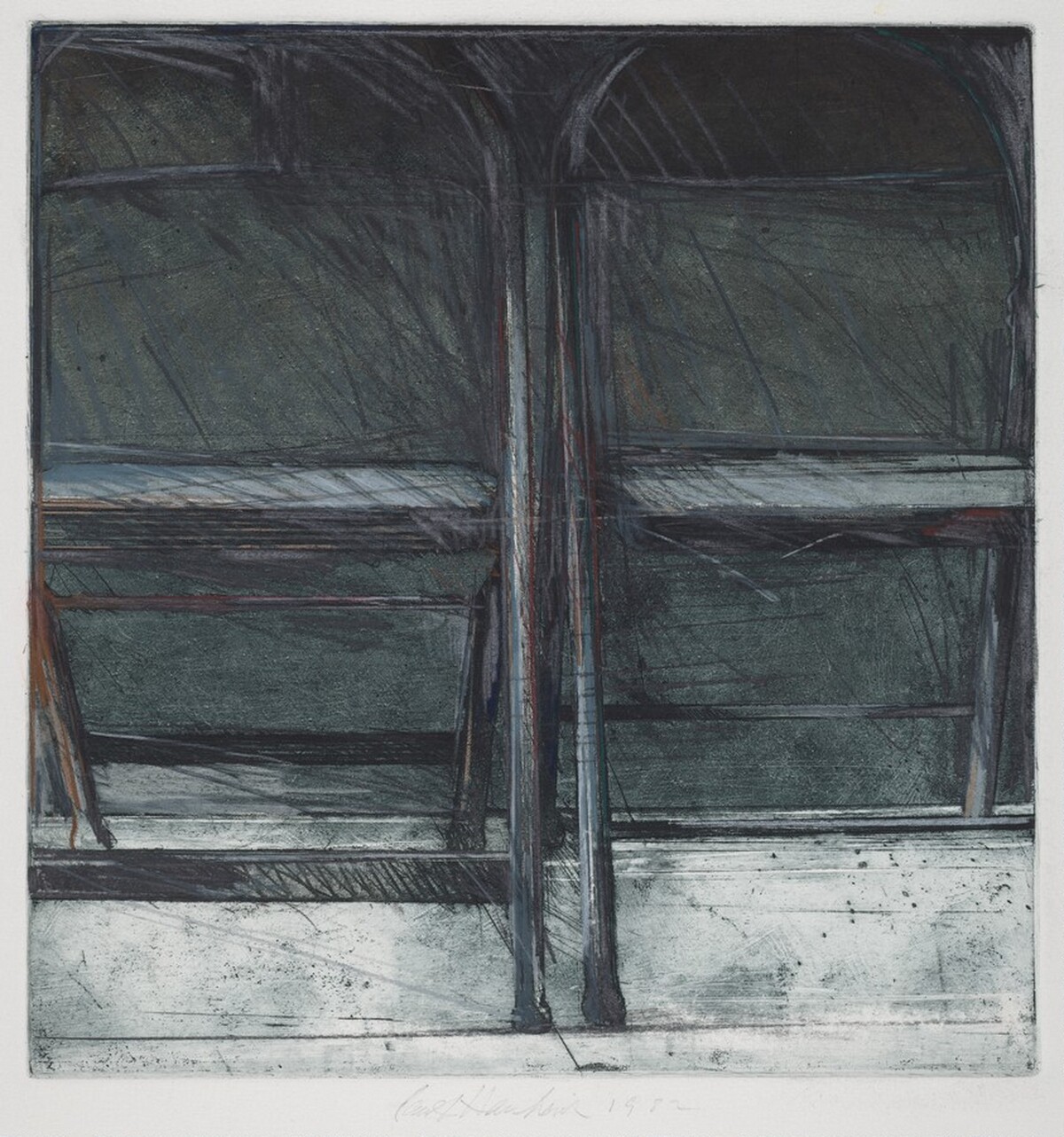 Folding Chairs Blue by Paul Harcharik