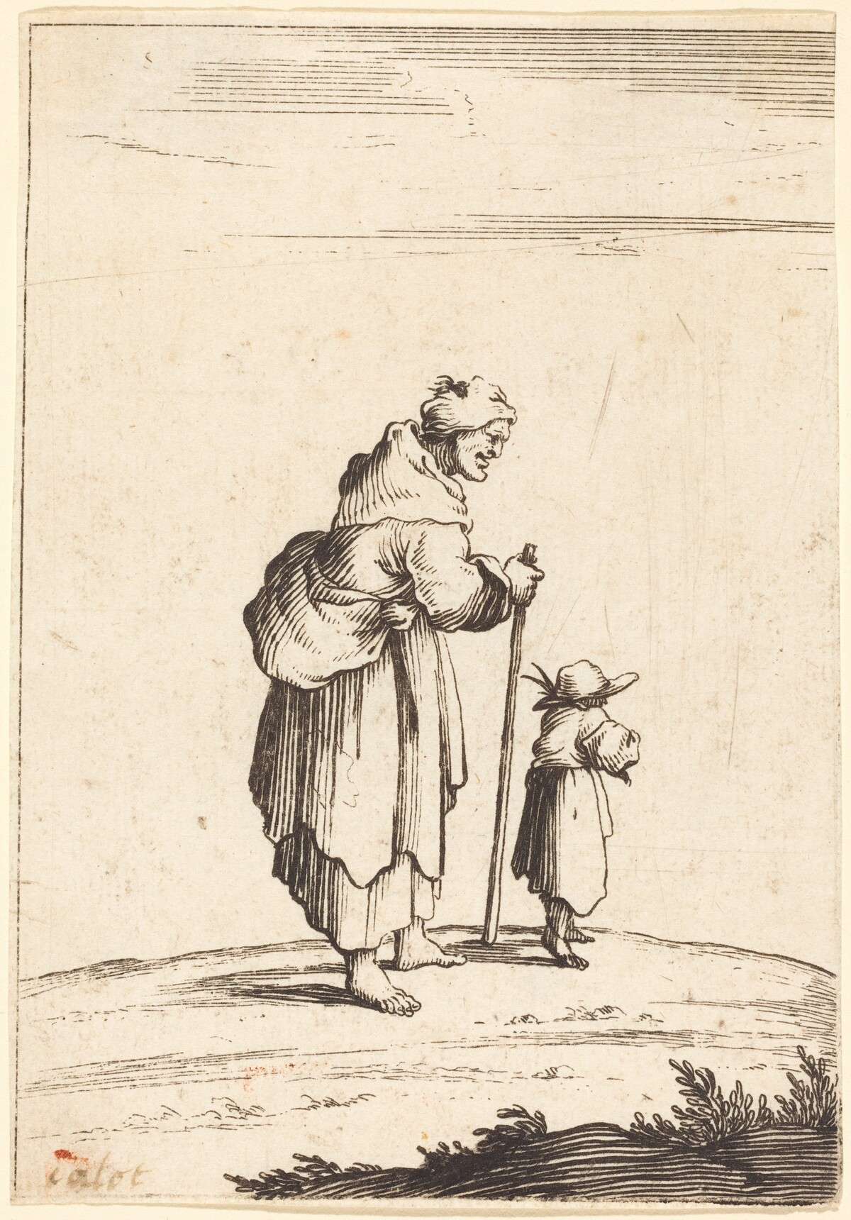 Beggar Woman and Child by after Jacques Callot