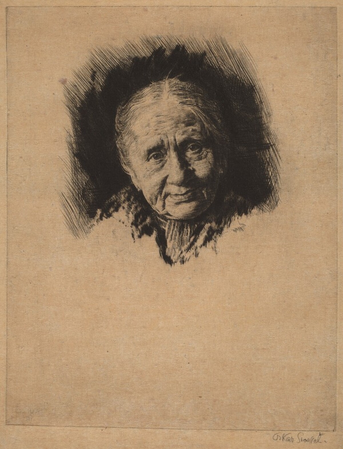 Portrait of the Artist's Mother by Oskar Stossel