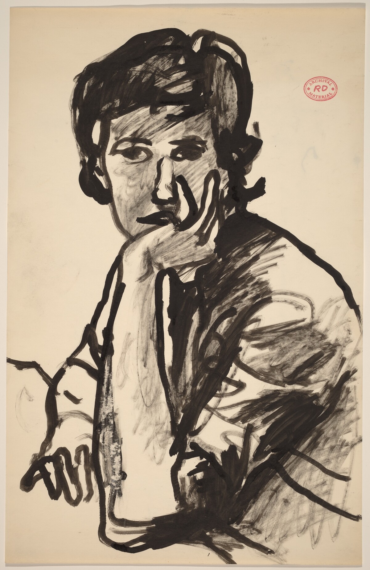 Untitled [woman resting her head on her left hand] by Richard Diebenkorn