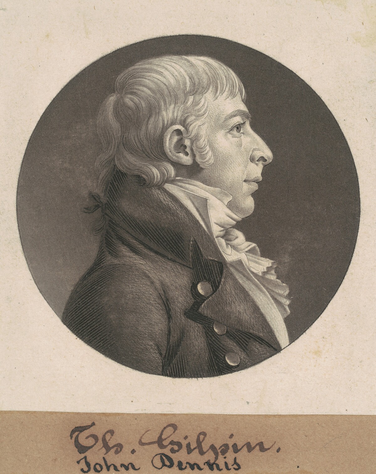 John Dennis by Charles B. J. Févret de Saint-Mémin