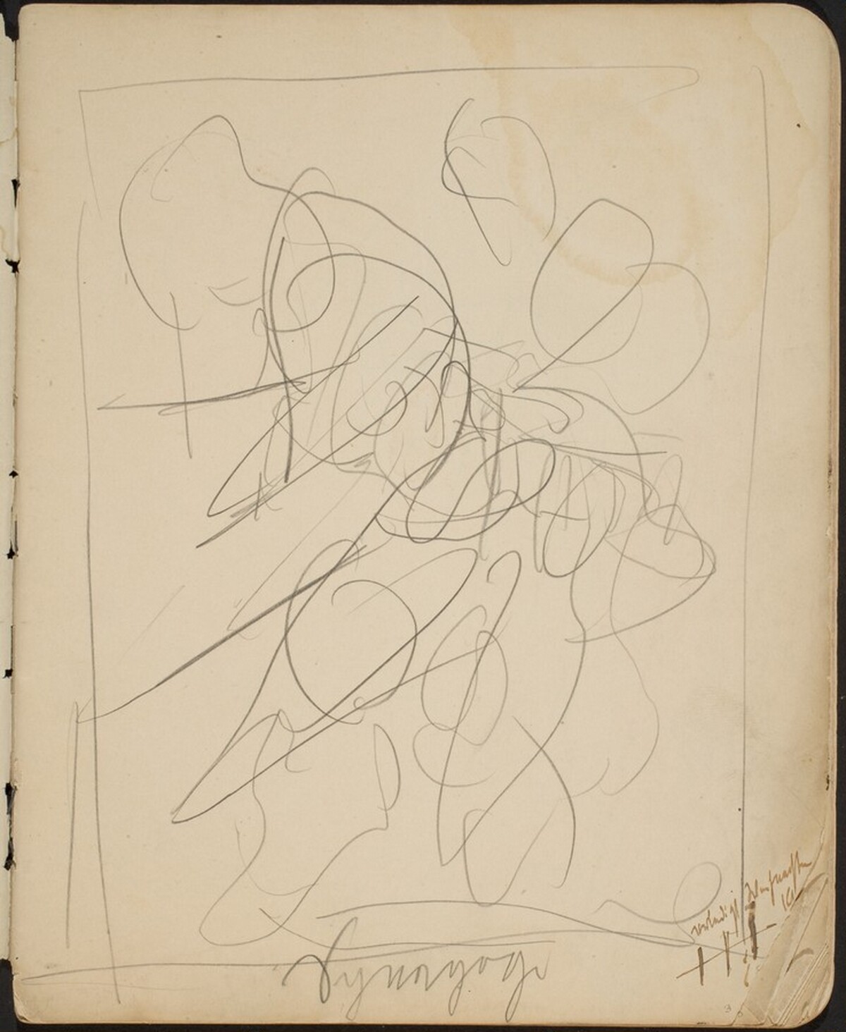 Kompositionsskizze (Sketch with Inscription) [p. 3] by Max Beckmann
