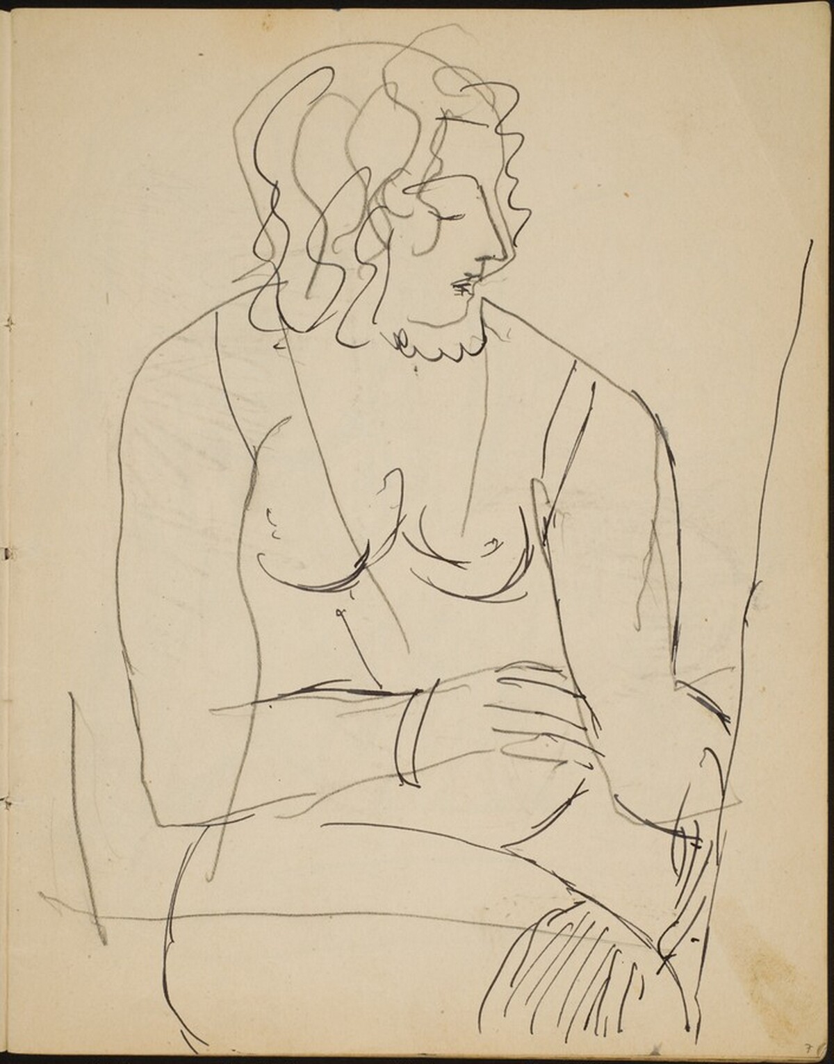 Sitzender weiblicher Akt (Nude Seated) [p. 7] by Max Beckmann