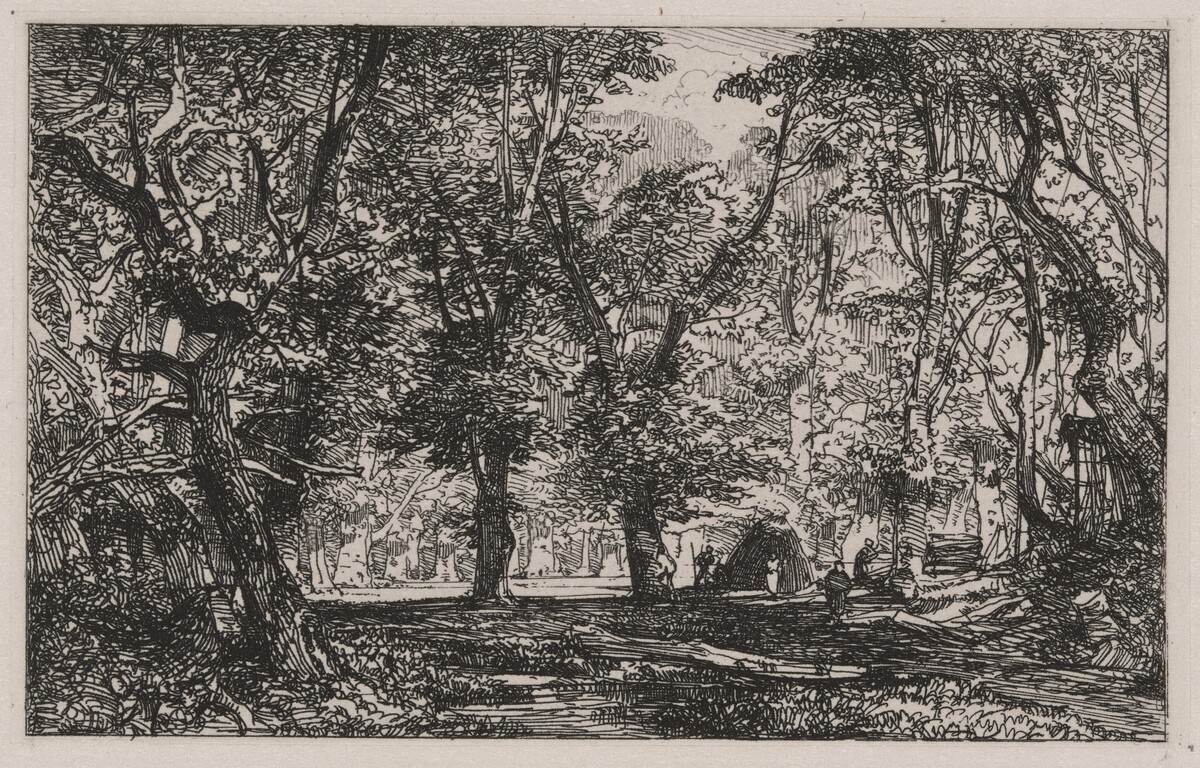 View from a Forest Stream Into a Clearing by Caspar Johann Nepomuk Scheuren
