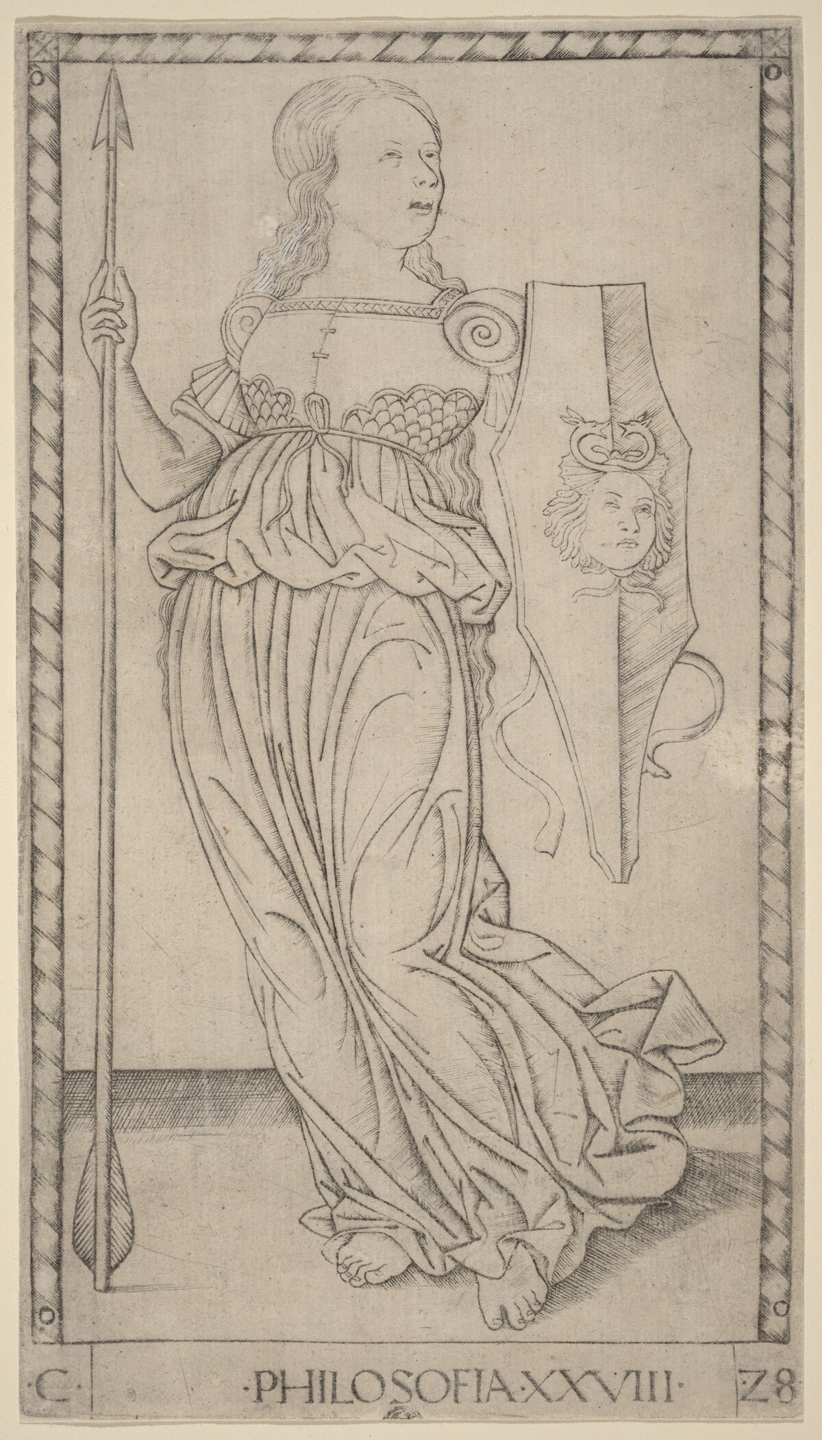 Philosofia (Philosophy) by Master of the E-Series Tarocchi