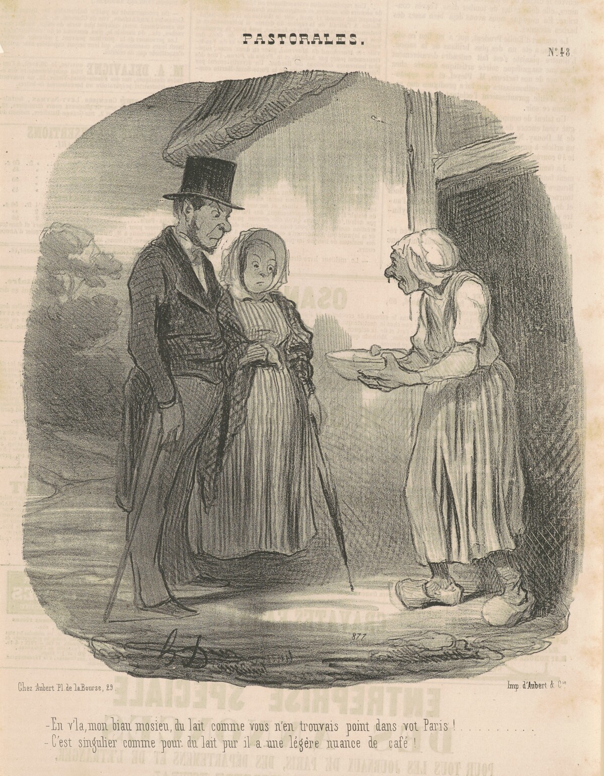 Femme de lettre humanitaire se livrant sur l'homme ... by Honoré Daumier