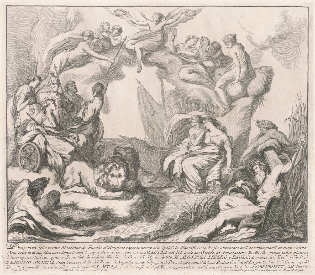 The Prima Macchina for the Chinea of 1741: Allegory of Regal Magnificence by Miguel de Sorellò, after François Hutin