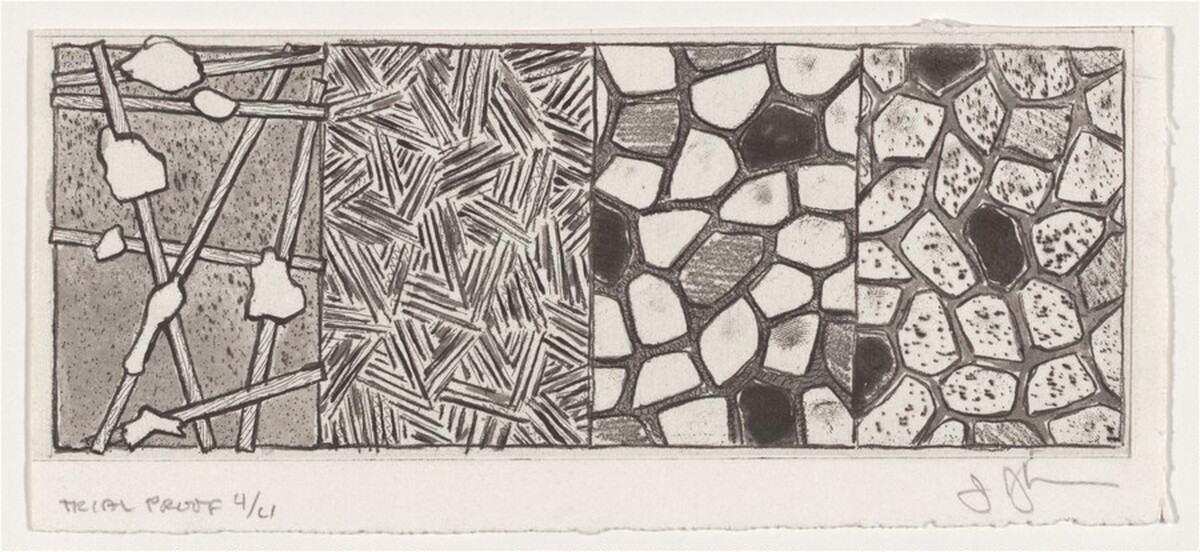 Four Panels (DABC) [trial proof 4] by Jasper Johns