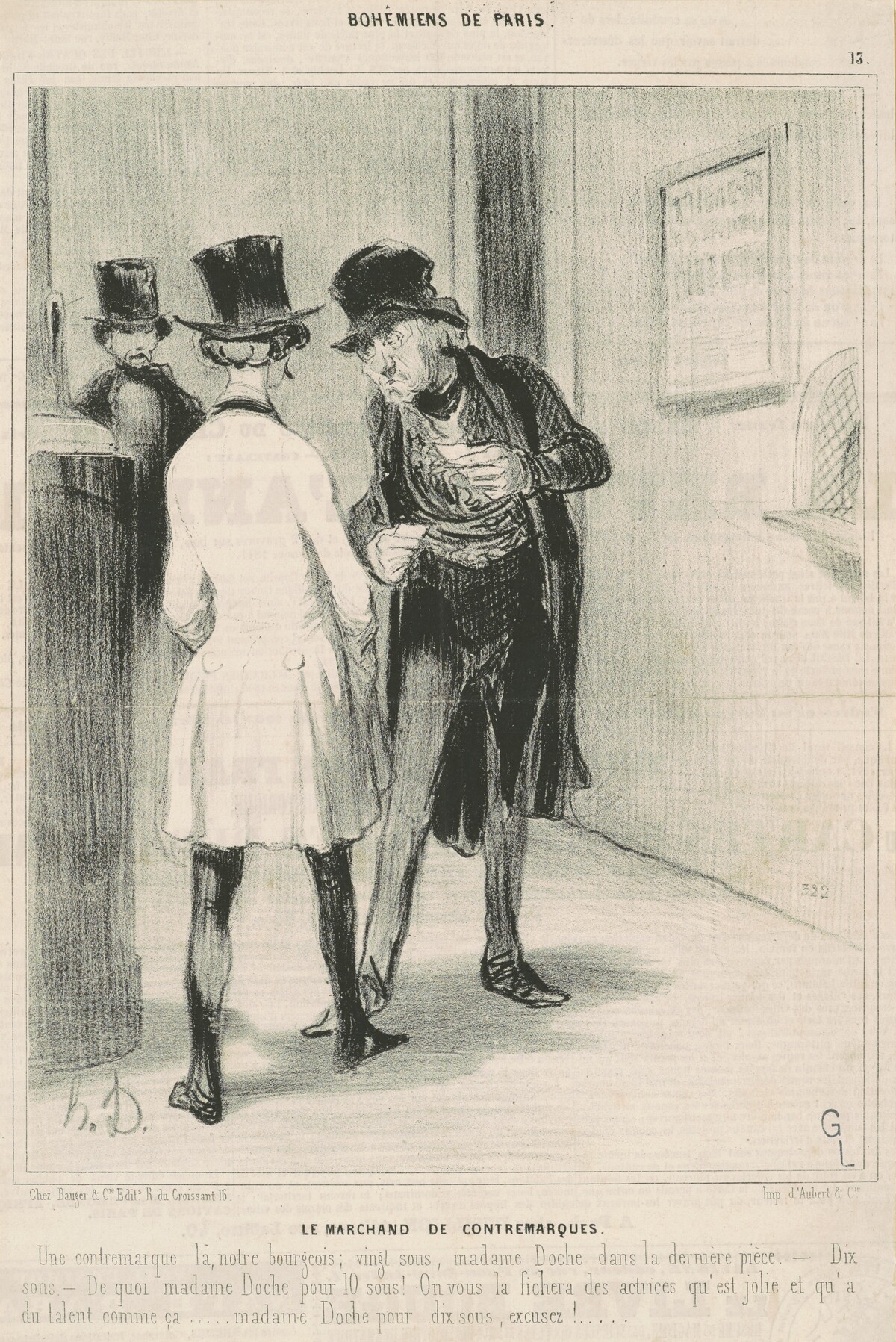 Le marchand de contremarques by Honoré Daumier