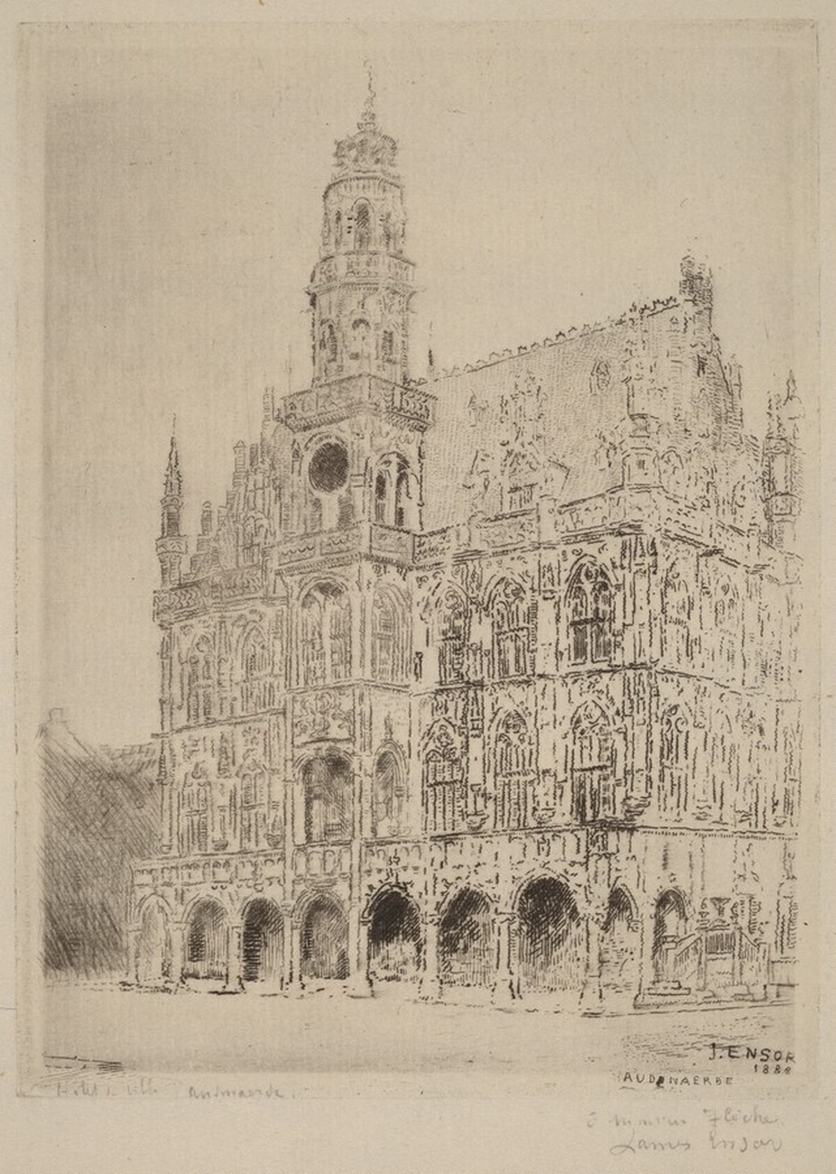 The City Hall in Audenarde (L'hotel de ville d'Audenarde) by James Ensor