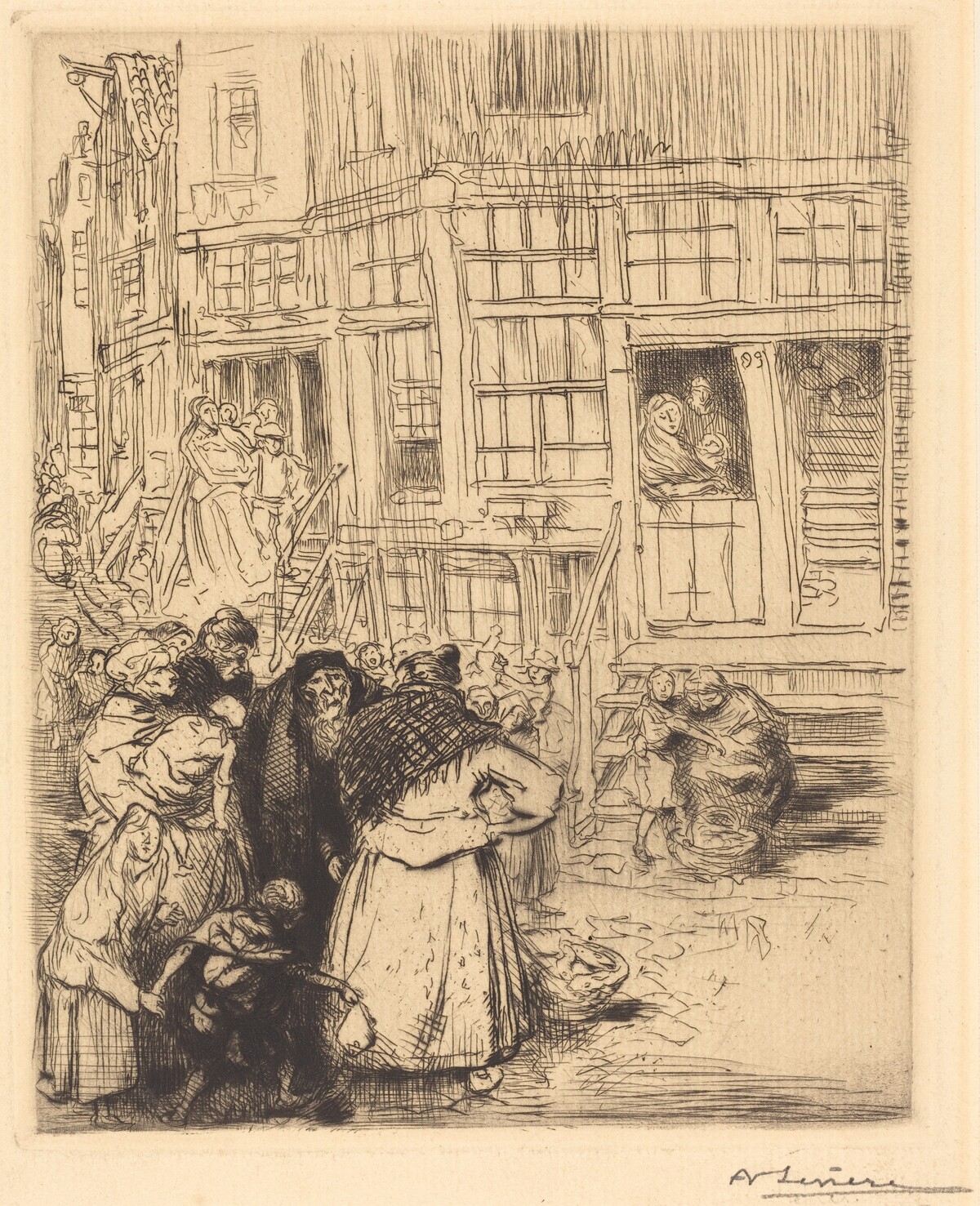 Jewish Quarters in Amsterdam by Auguste Lepère