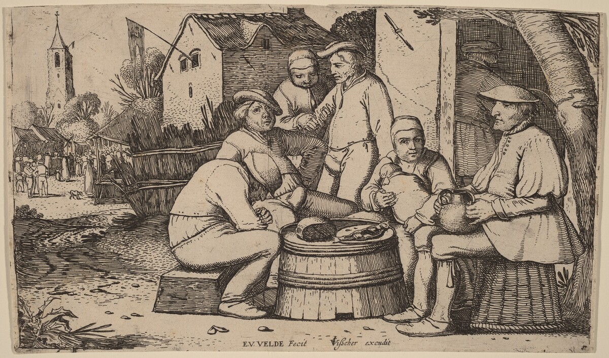 Peasants Lunching in Open Air by Esaias van de Velde I
